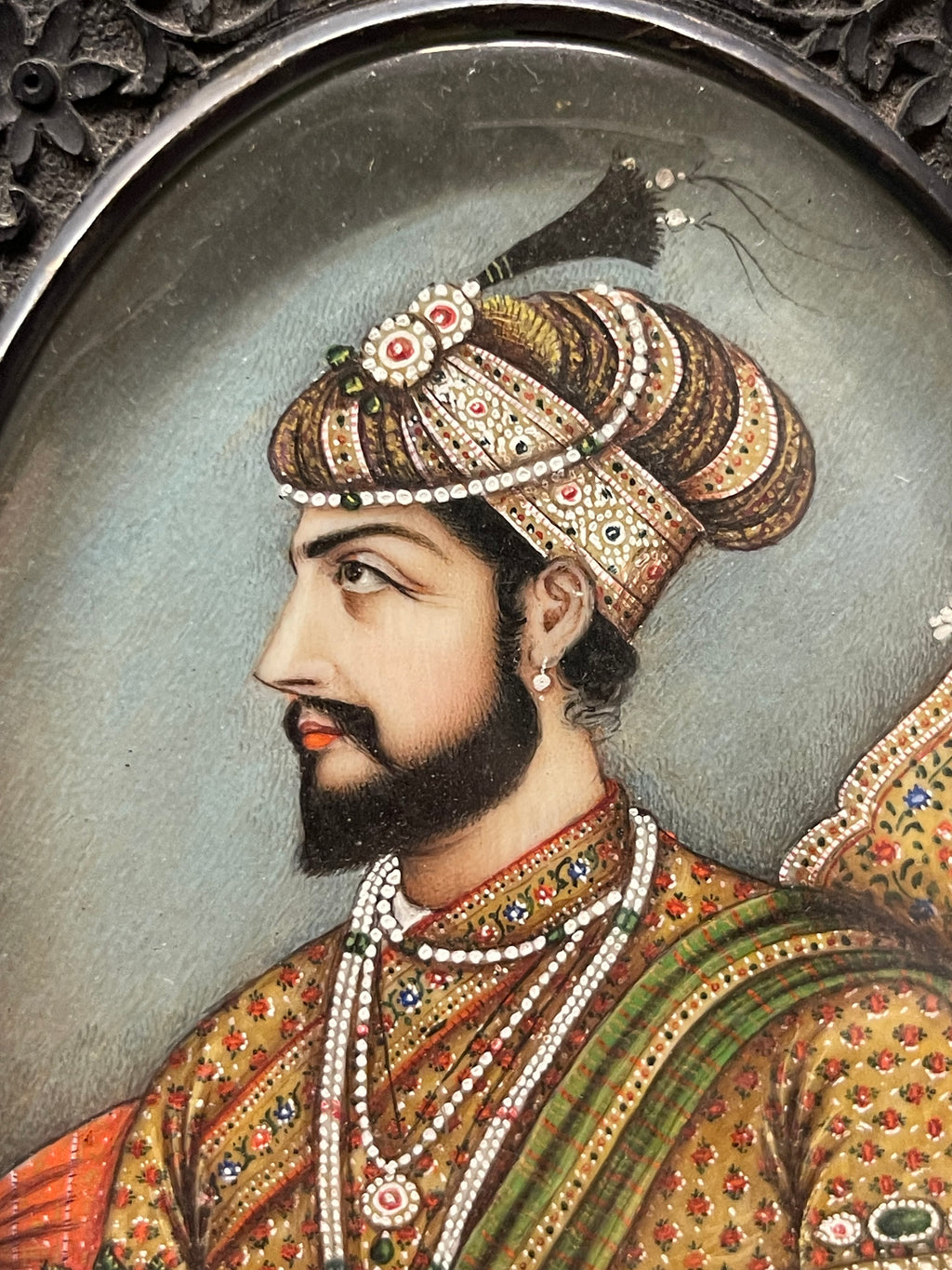 An Indian School, Pair of 19th Century Portraits of Shah Jahan and Mumtaz Mahal