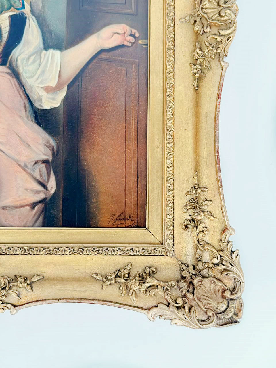 An Oil on Board Painting Depicting a Lady Selling Sculptures, Italy, 19th Centur