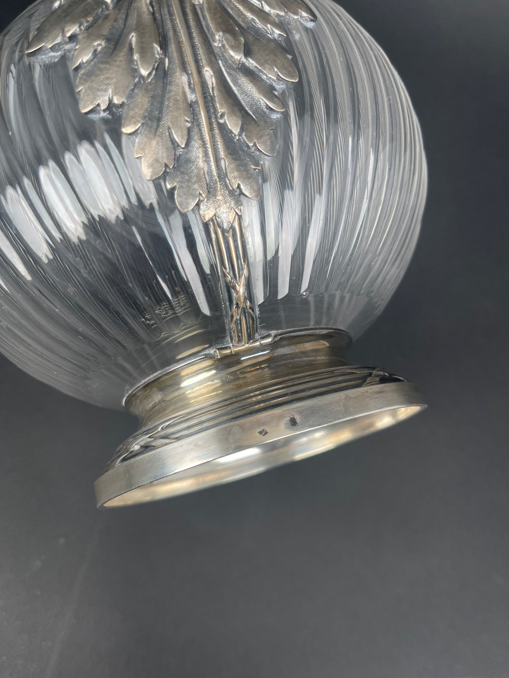 19th Century French Sterling Silver & Crystal Pitcher By Tetard Freres