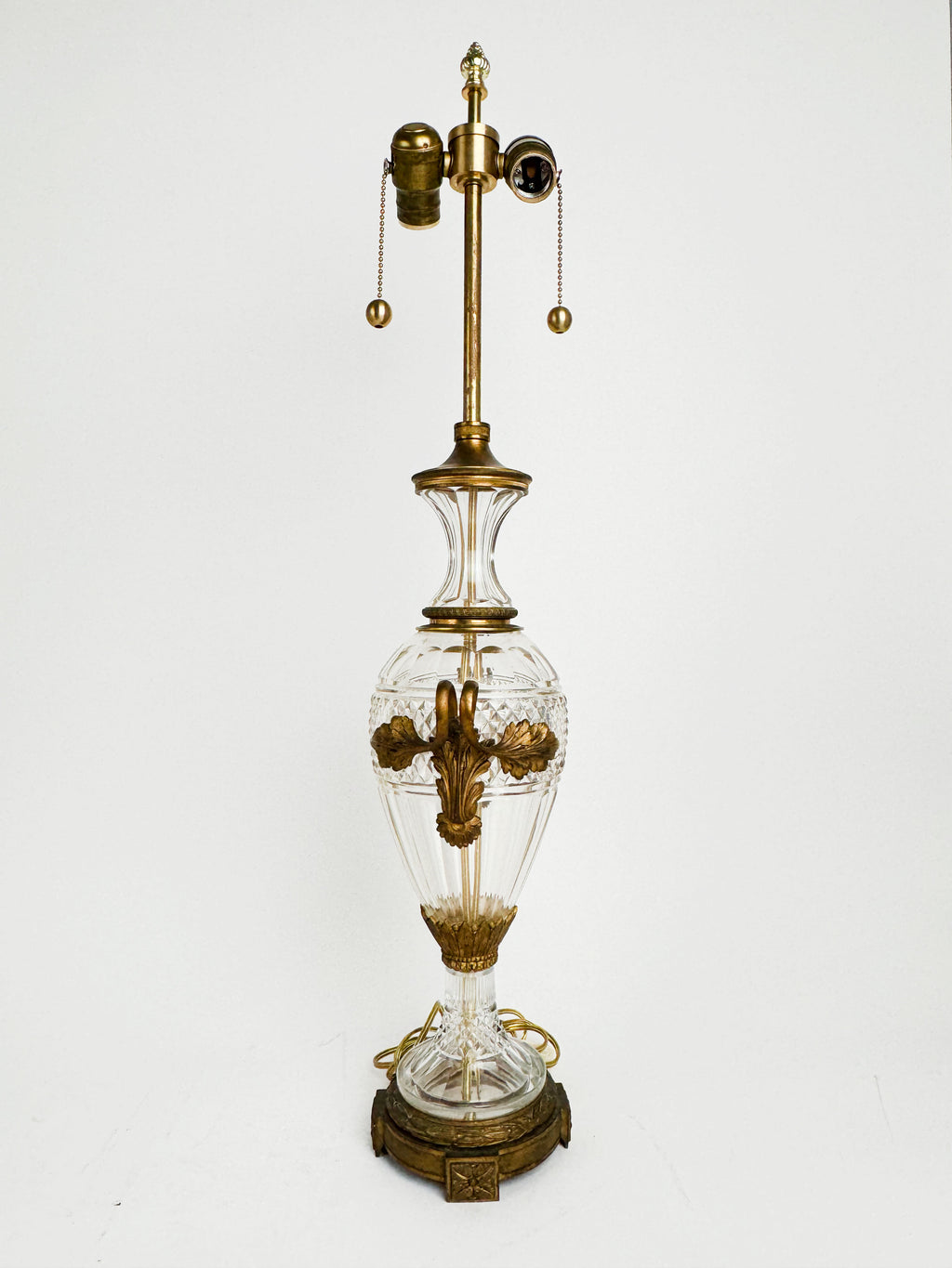 Pair Of 19th Century Austrian Cut Crystal Mounted Gilt Bronze Vases