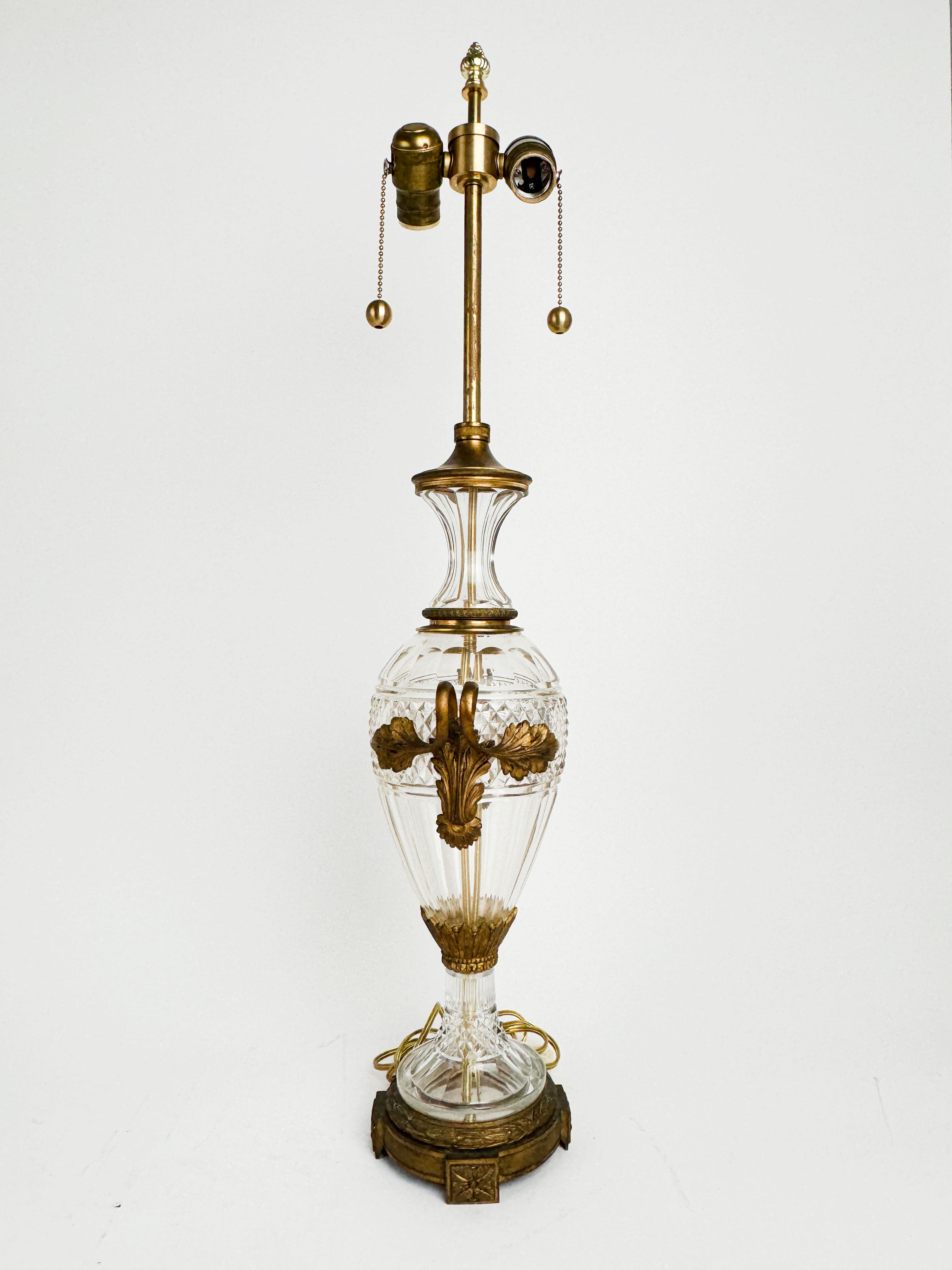 Pair Of 19th Century Austrian Cut Crystal Mounted Gilt Bronze Vases