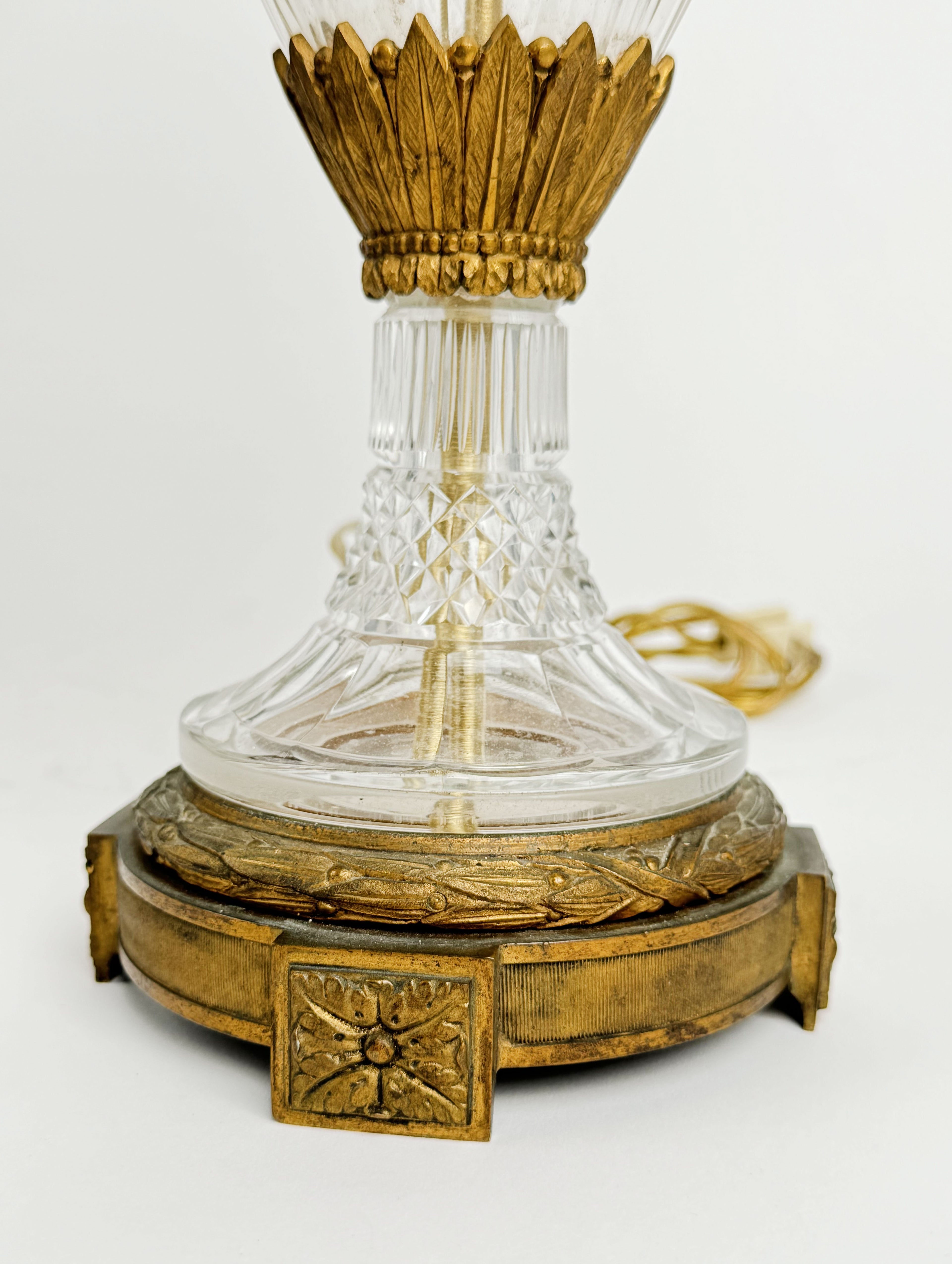 Pair Of 19th Century Austrian Cut Crystal Mounted Gilt Bronze Vases