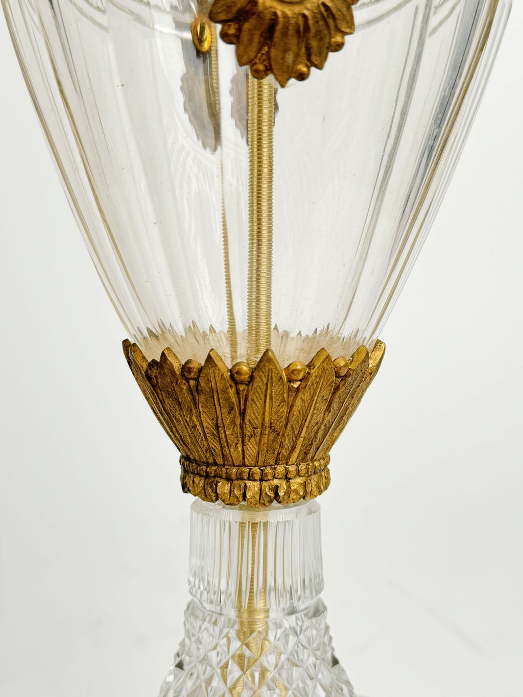 Pair Of 19th Century Austrian Cut Crystal Mounted Gilt Bronze Vases