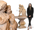 A Large 19th Century French Terra Cotta Sculpture Of A Loving Couple