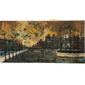 A Large Antique Oil On Canvas Painting of Paris