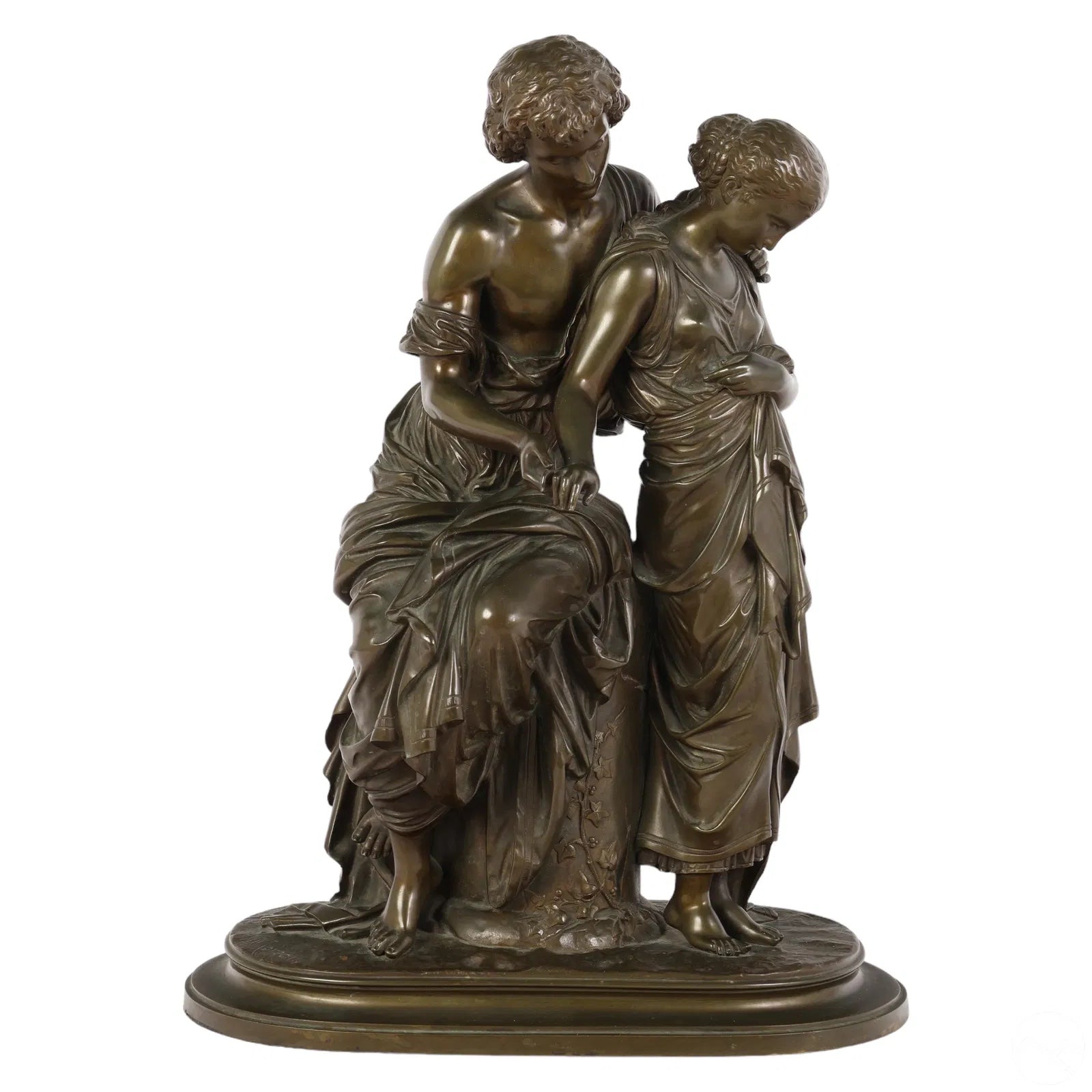 Mathurin Moreau Eurydice & Orpheus Bronze Statue