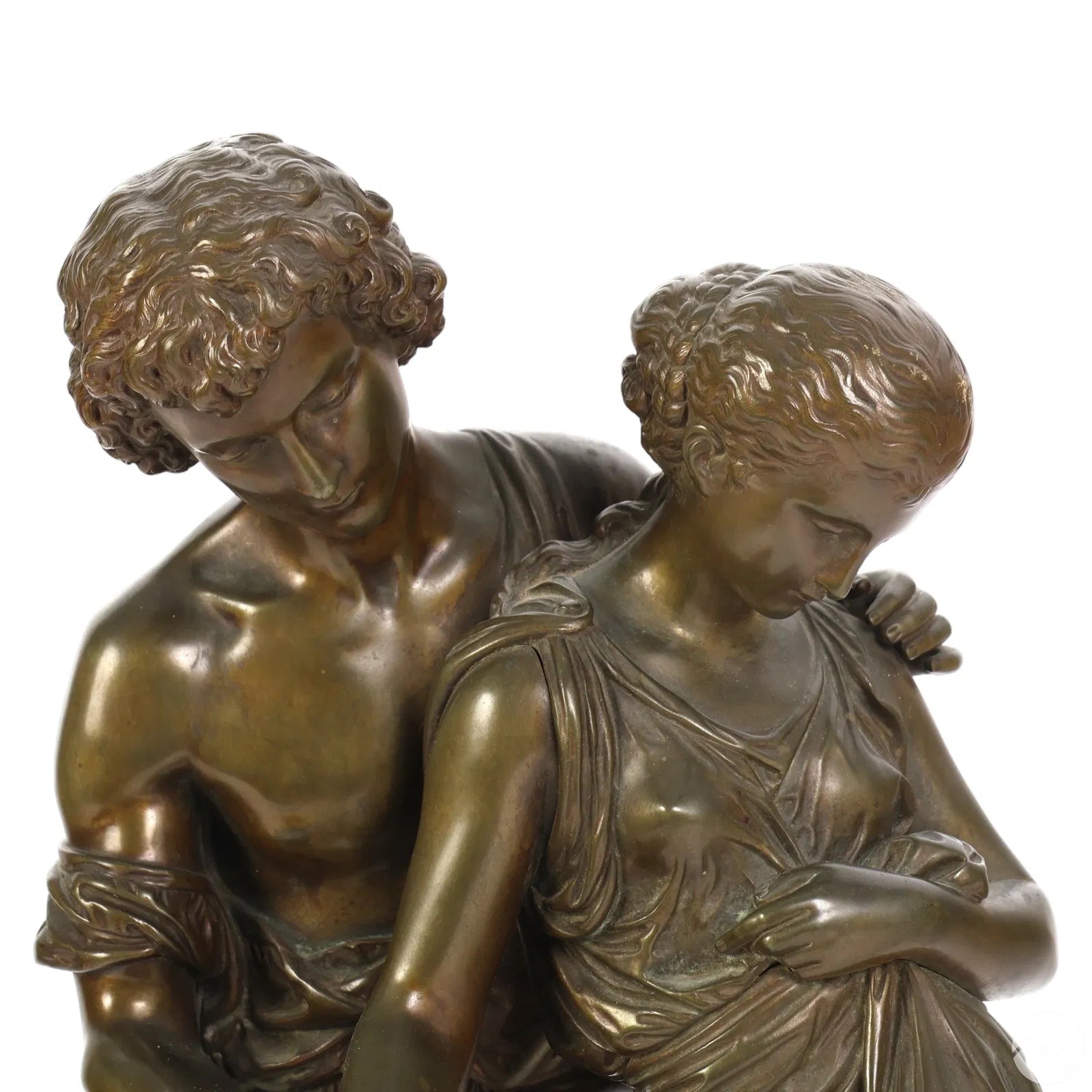 Mathurin Moreau Eurydice & Orpheus Bronze Statue