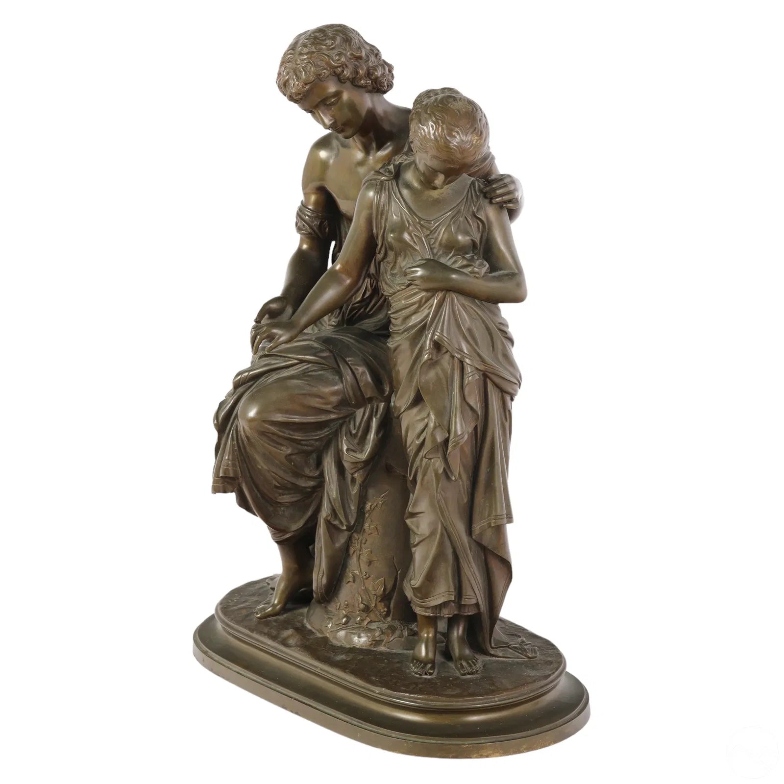 Mathurin Moreau Eurydice & Orpheus Bronze Statue