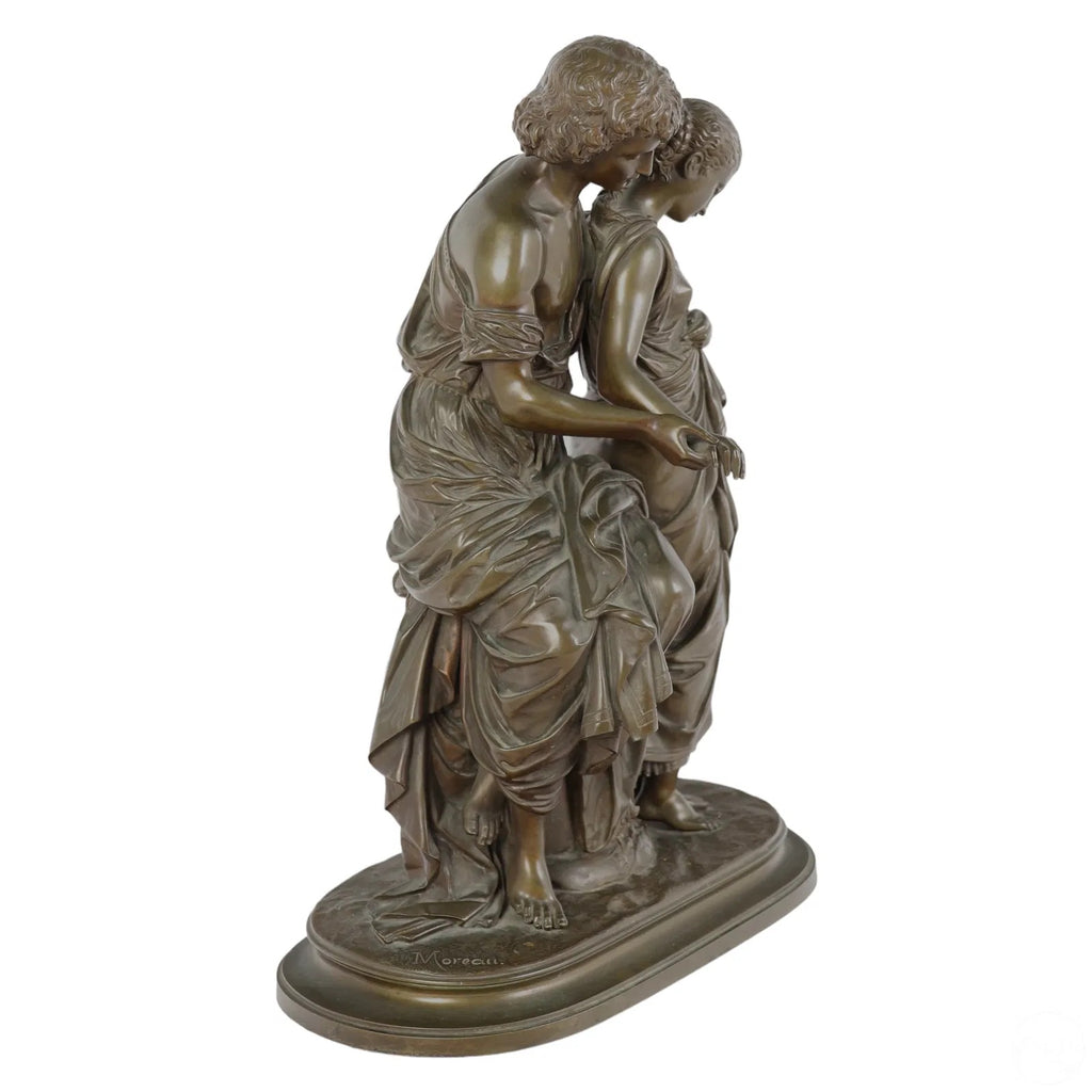 Mathurin Moreau Eurydice & Orpheus Bronze Statue