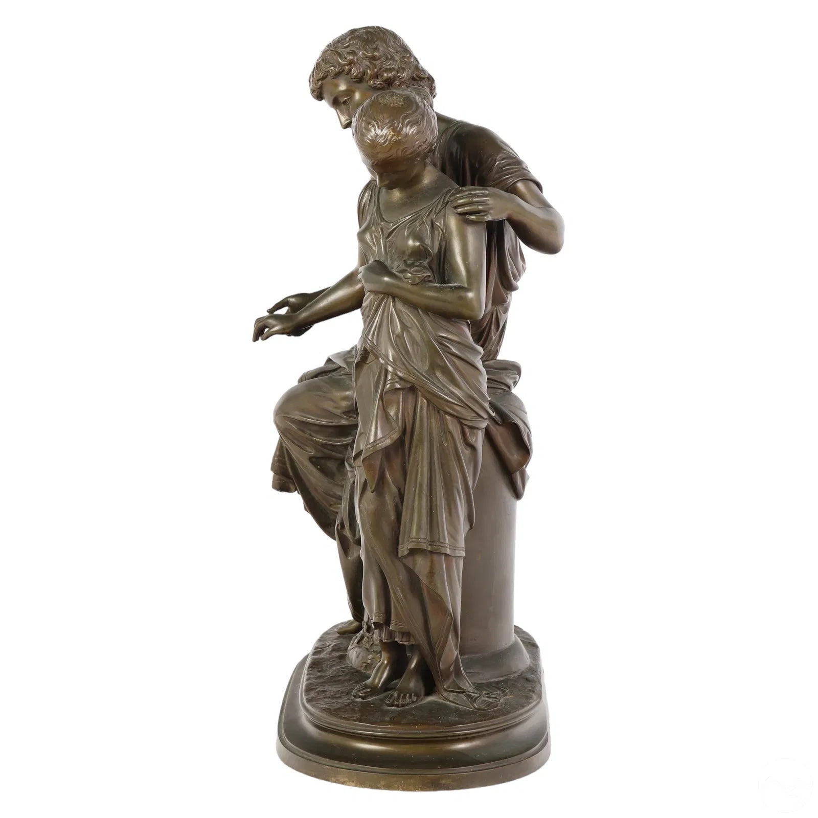 Mathurin Moreau Eurydice & Orpheus Bronze Statue