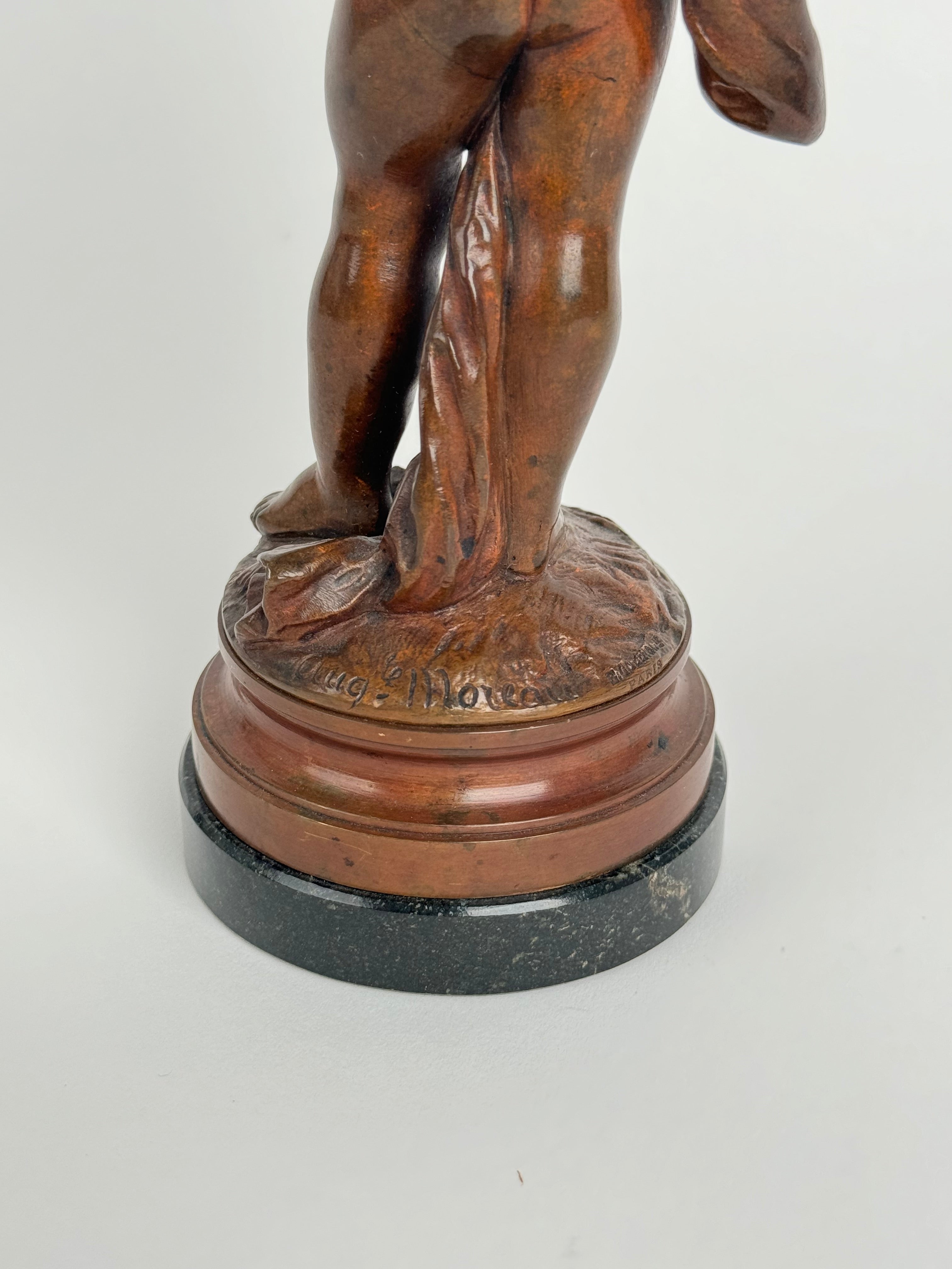 Magnificent Pair Of French Patinated Bronze Candlesticks By Moreau, Circa 1880