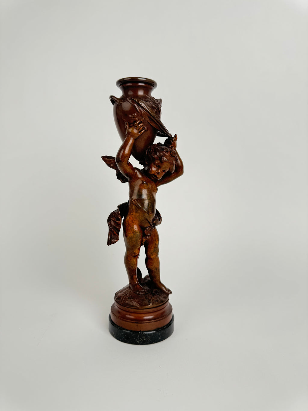 Magnificent Pair Of French Patinated Bronze Candlesticks By Moreau, Circa 1880