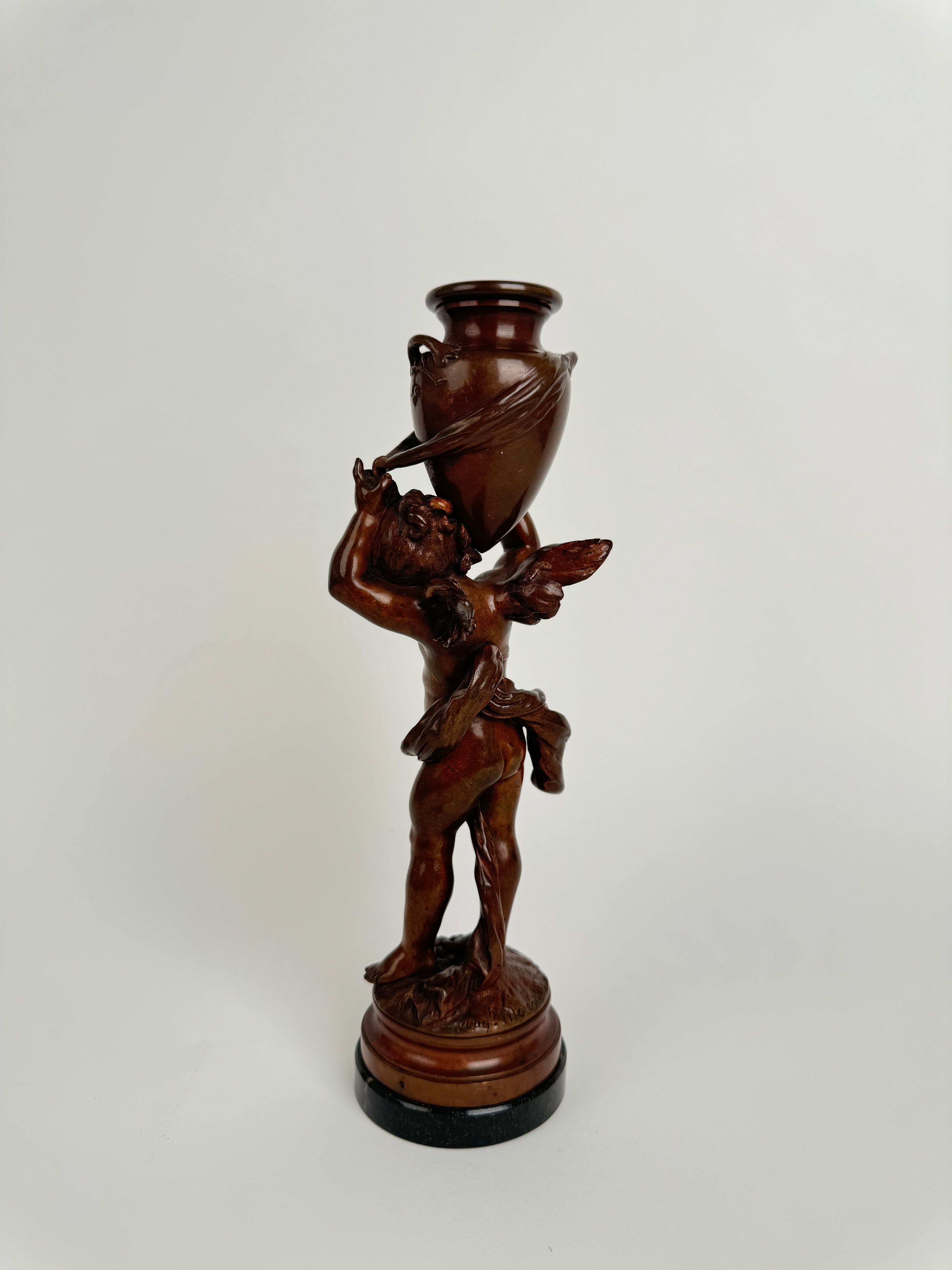 Magnificent Pair Of French Patinated Bronze Candlesticks By Moreau, Circa 1880