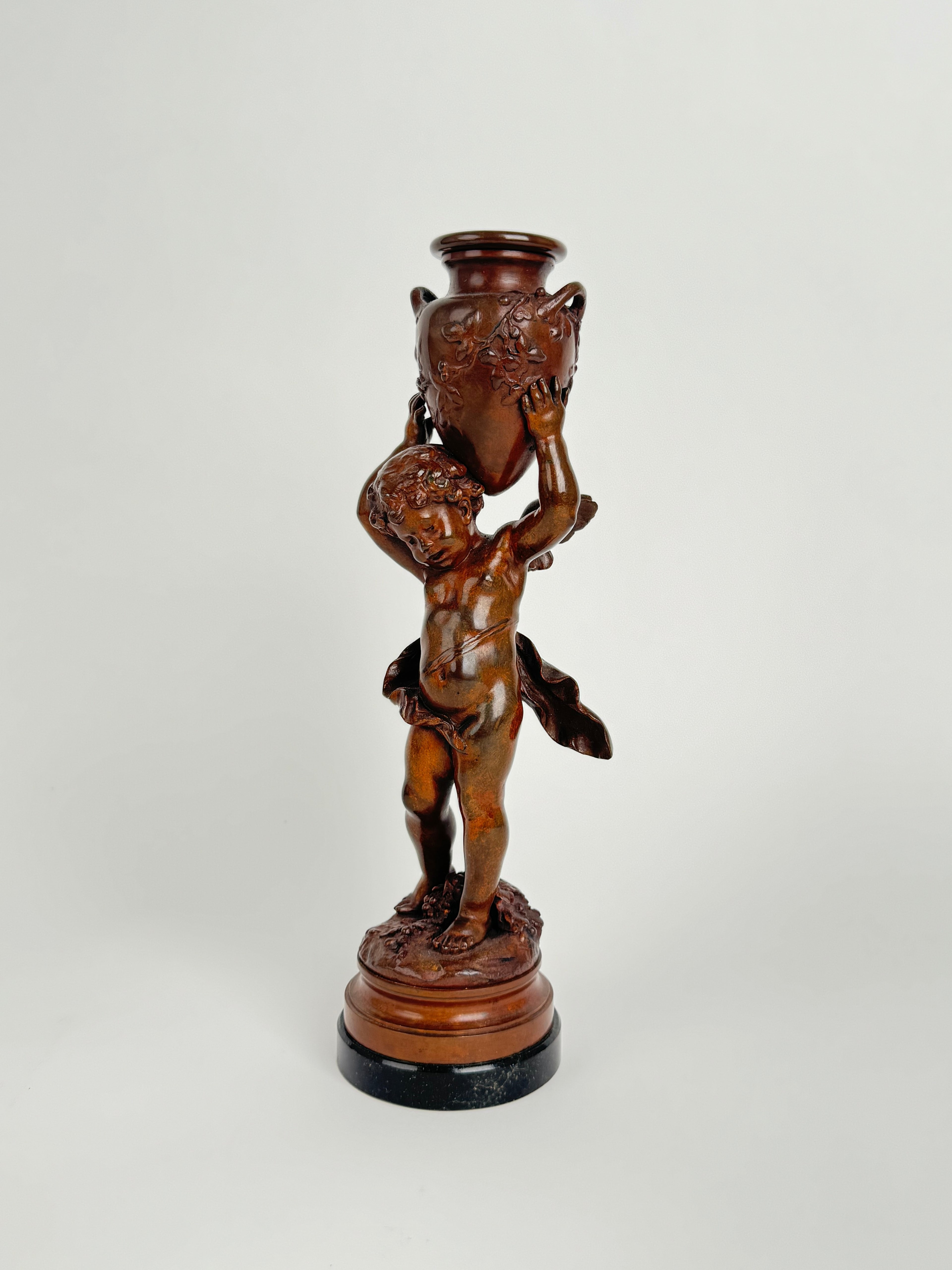 Magnificent Pair Of French Patinated Bronze Candlesticks By Moreau, Circa 1880