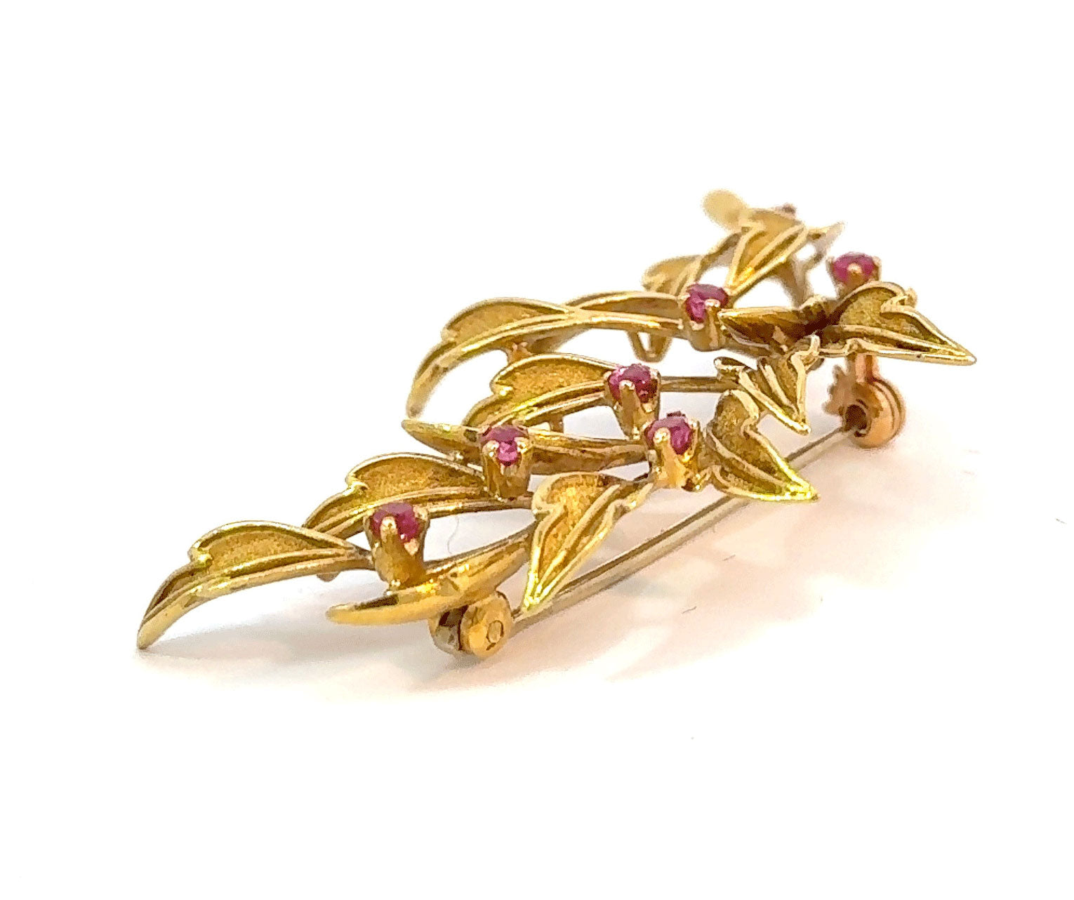 Tiffany & Co 18k Yellow Gold & Ruby Brooch
