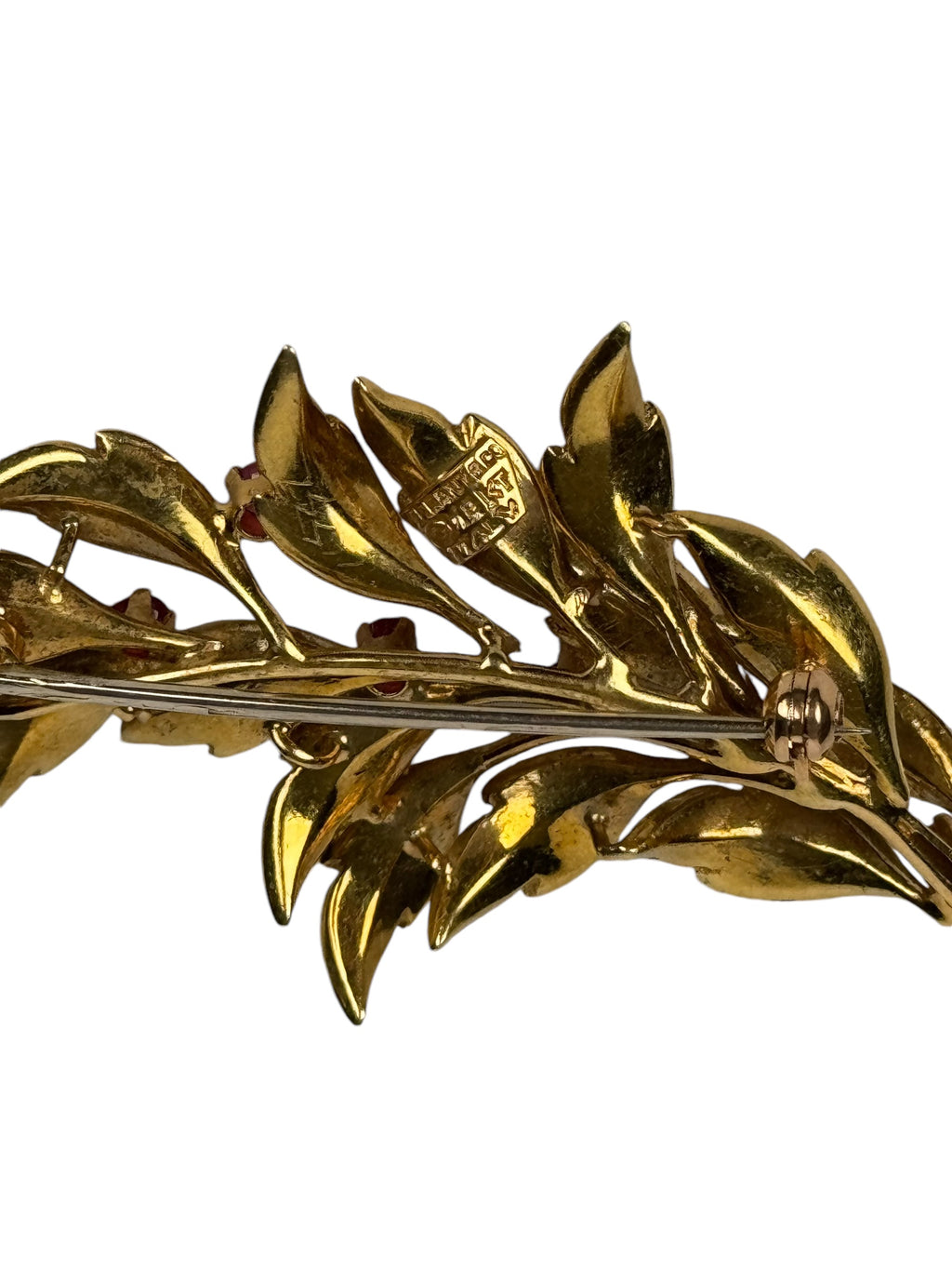 Tiffany & Co 18k Yellow Gold & Ruby Brooch