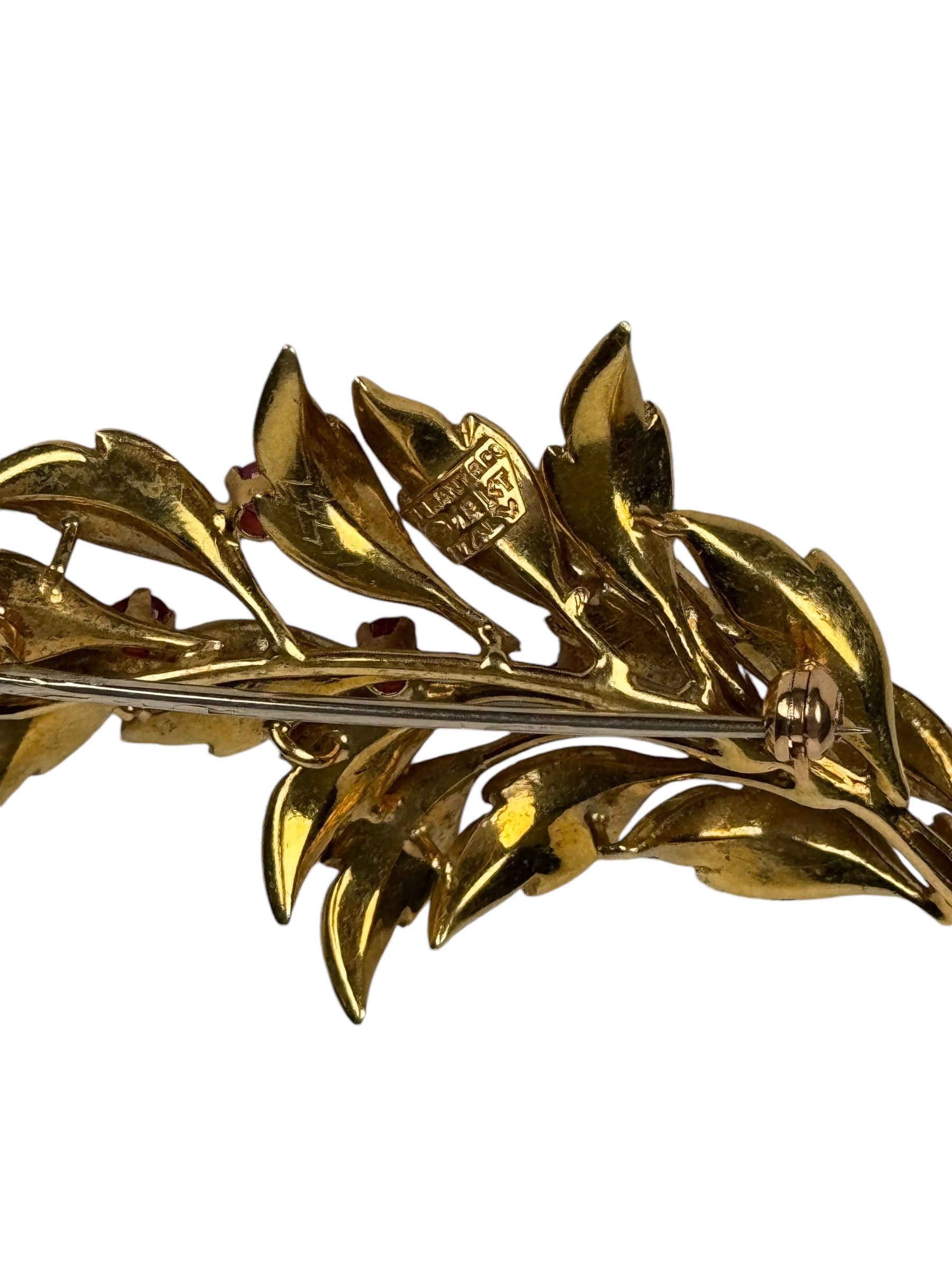 Tiffany & Co 18k Yellow Gold & Ruby Brooch