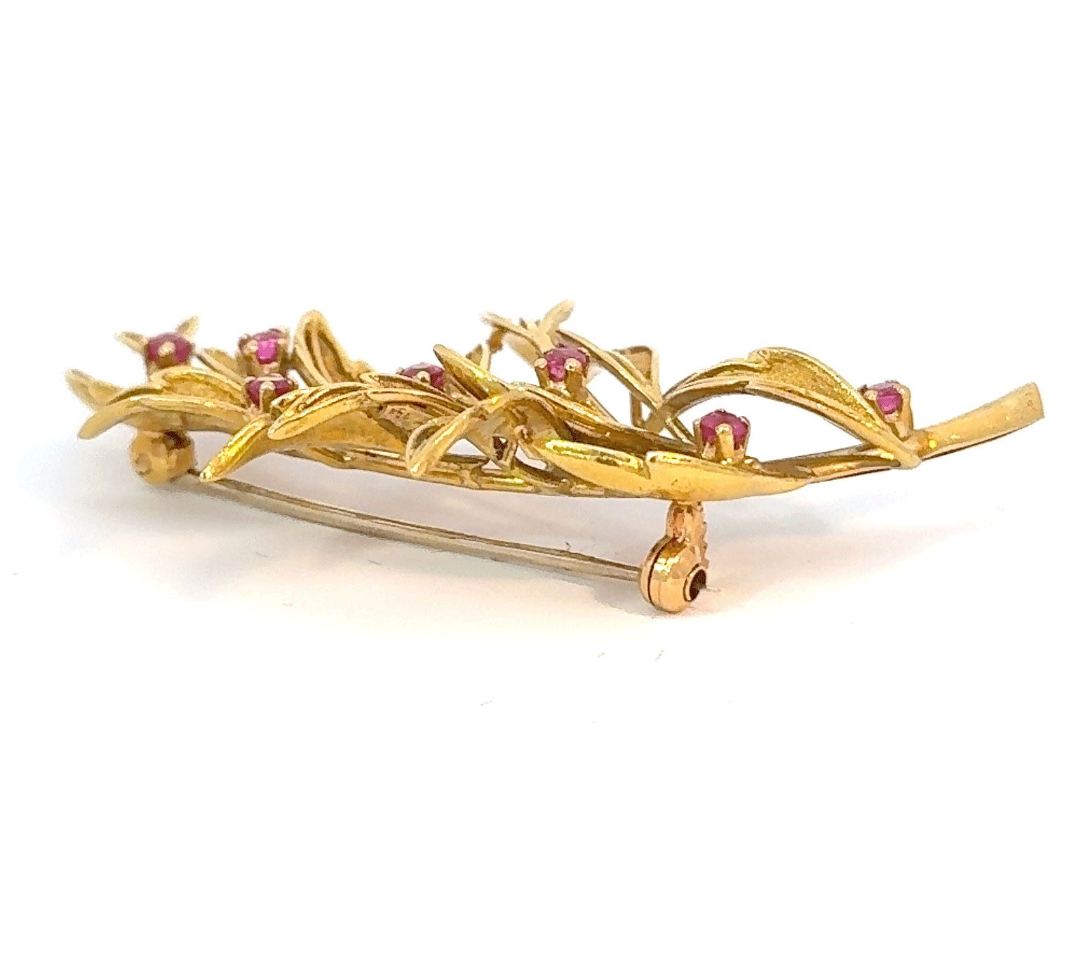 Tiffany & Co 18k Yellow Gold & Ruby Brooch