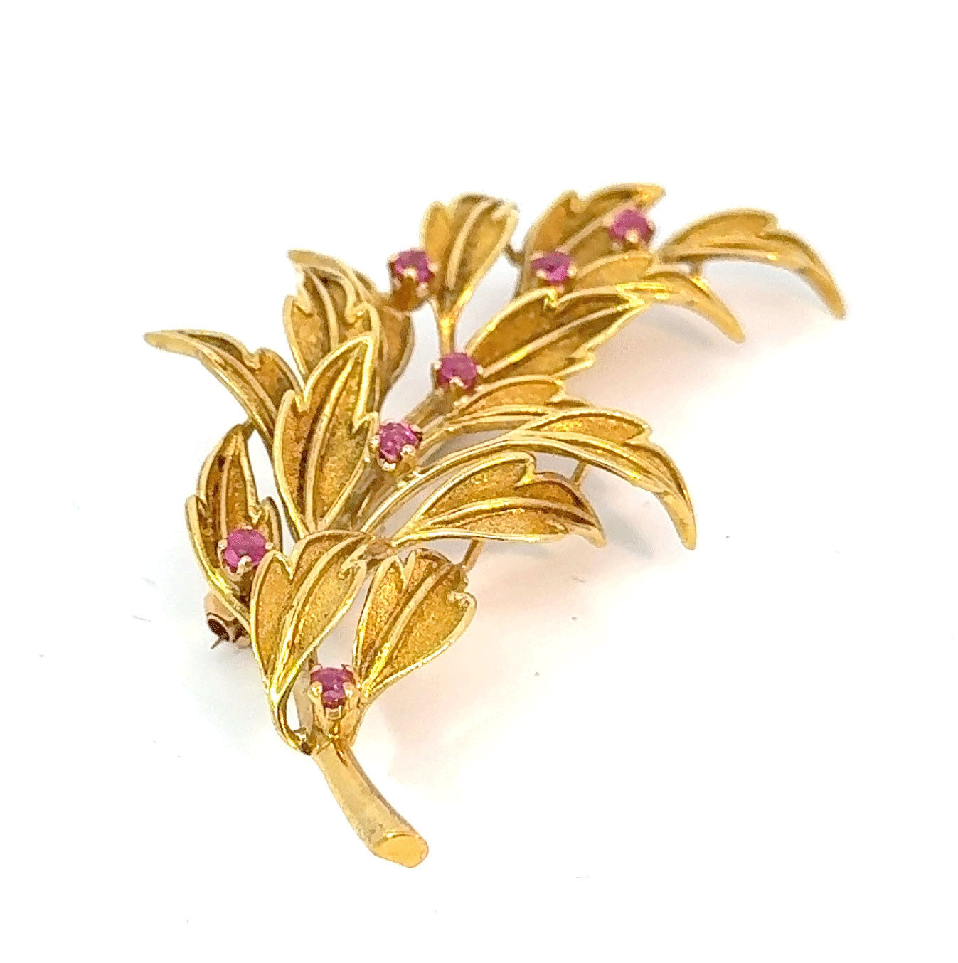Tiffany & Co 18k Yellow Gold & Ruby Brooch