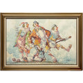 Oil On Canvas Depicting of Clown Musicians