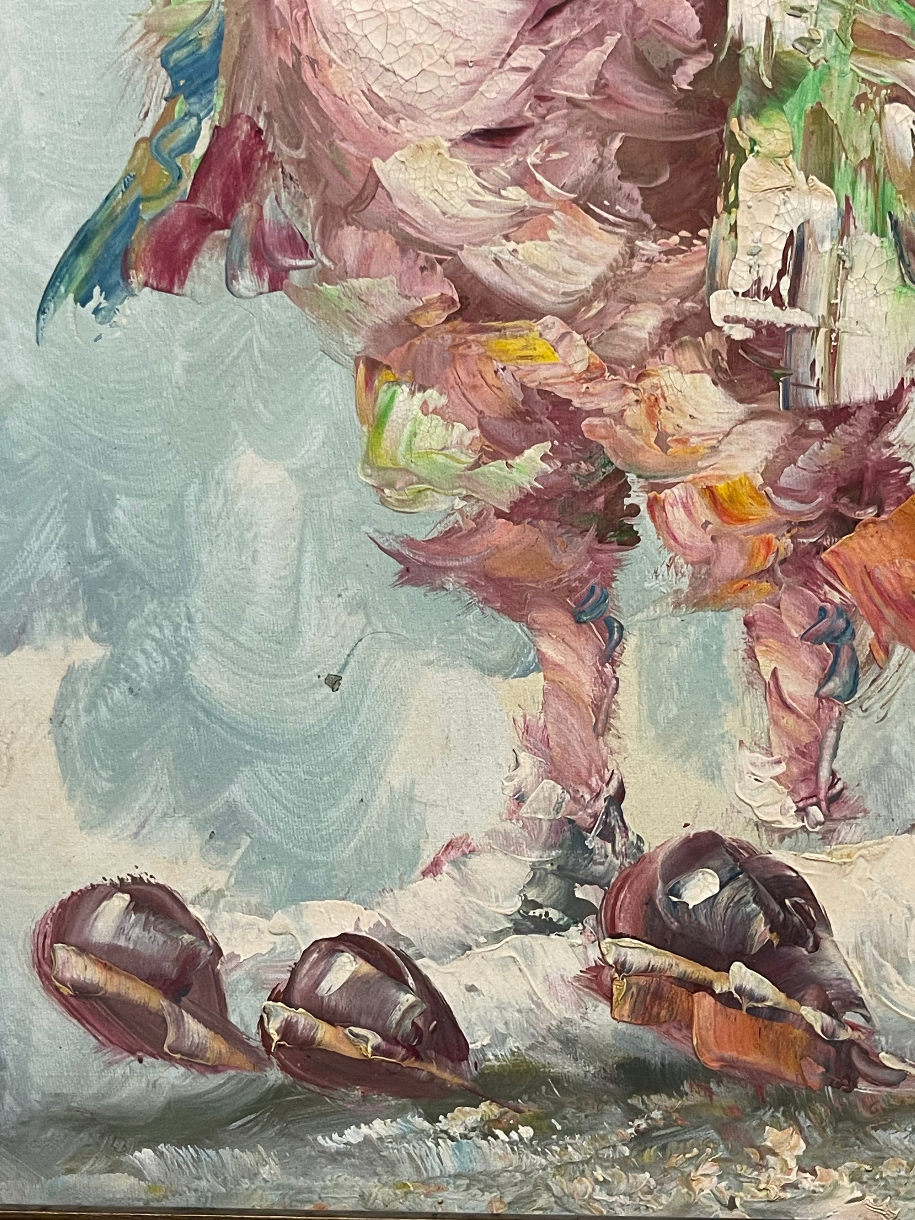 Oil On Canvas Depicting of Clown Musicians