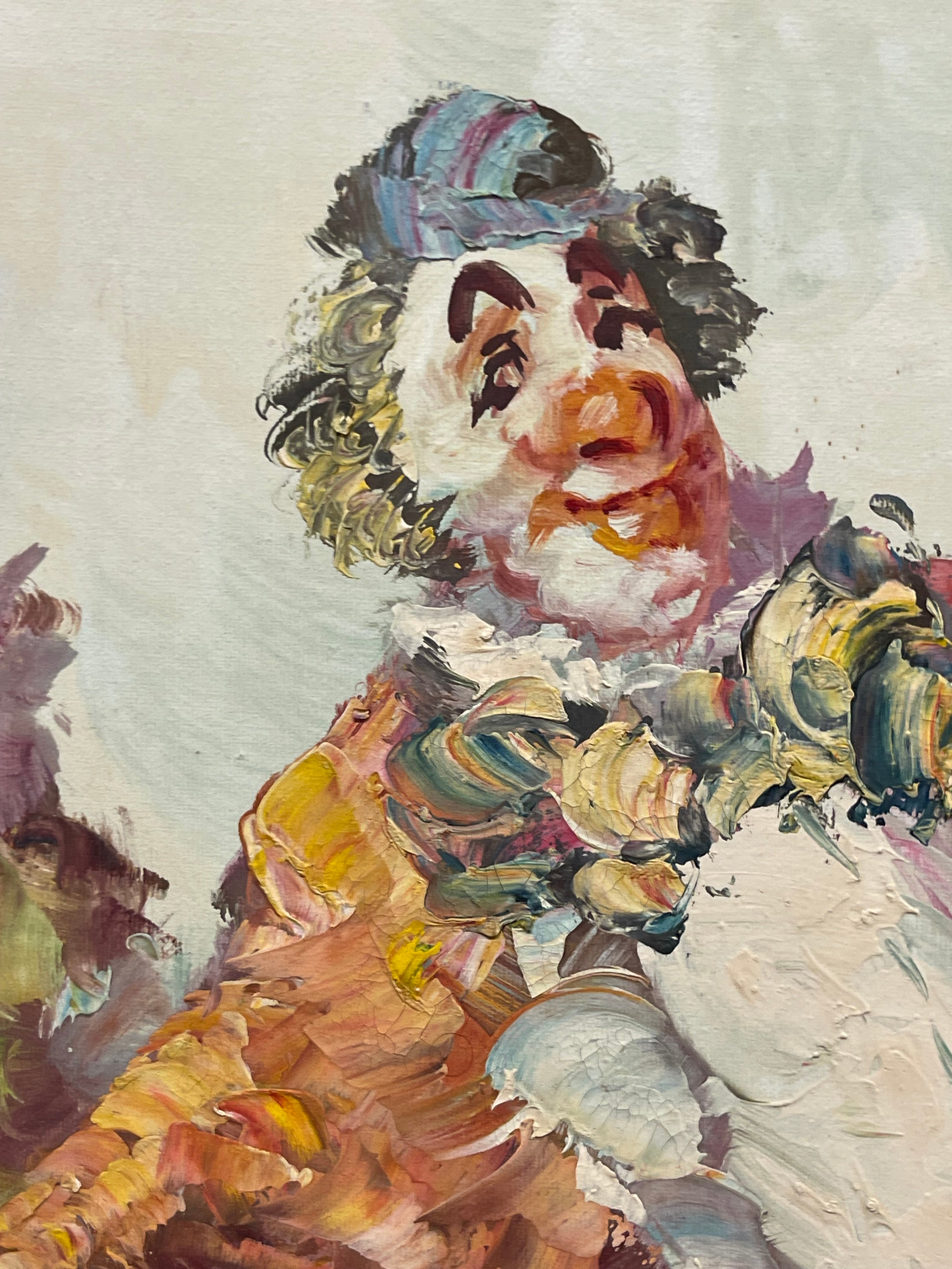 Oil On Canvas Depicting of Clown Musicians