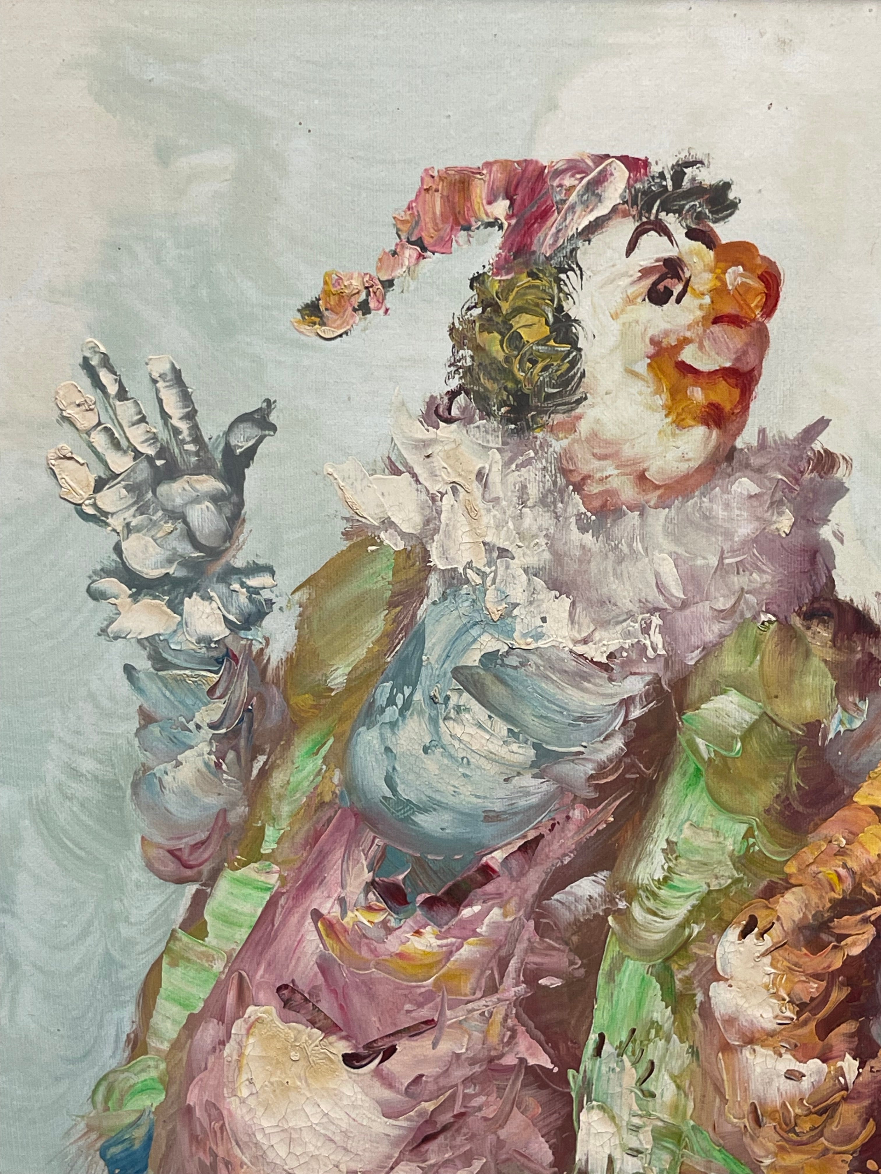 Oil On Canvas Depicting of Clown Musicians