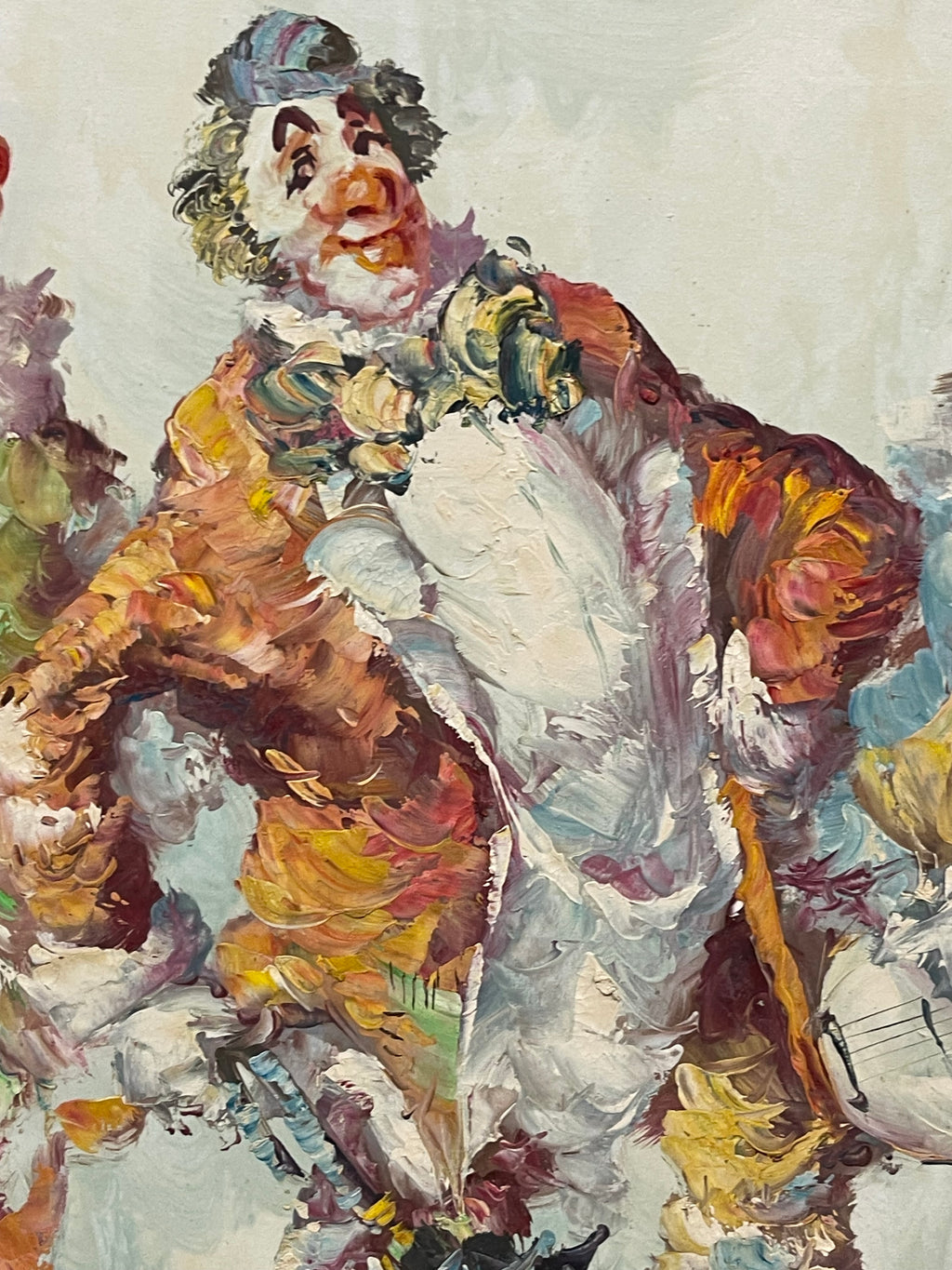 Oil On Canvas Depicting of Clown Musicians