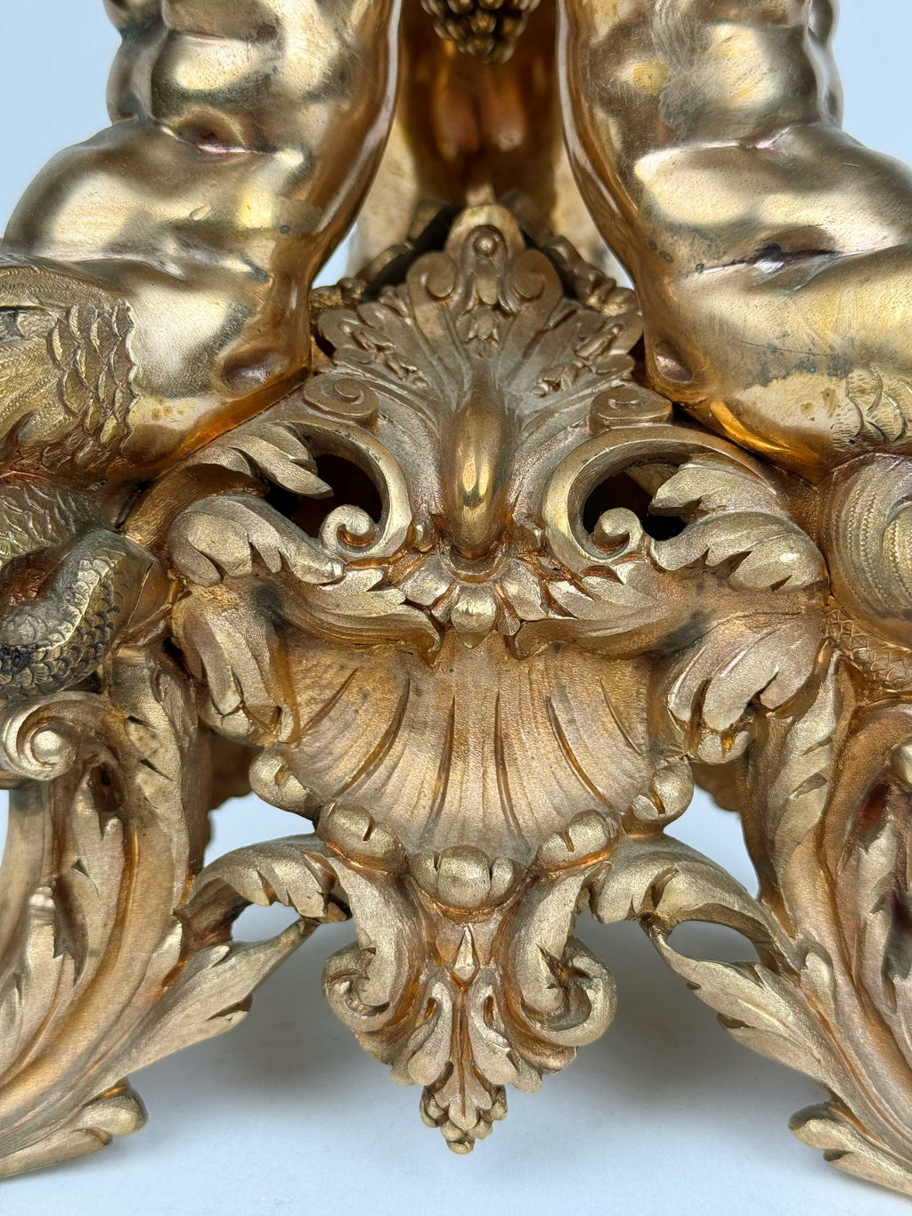 A Christofle Very Large 19th Century French Gilt Bronze & Crystal Centerpiece