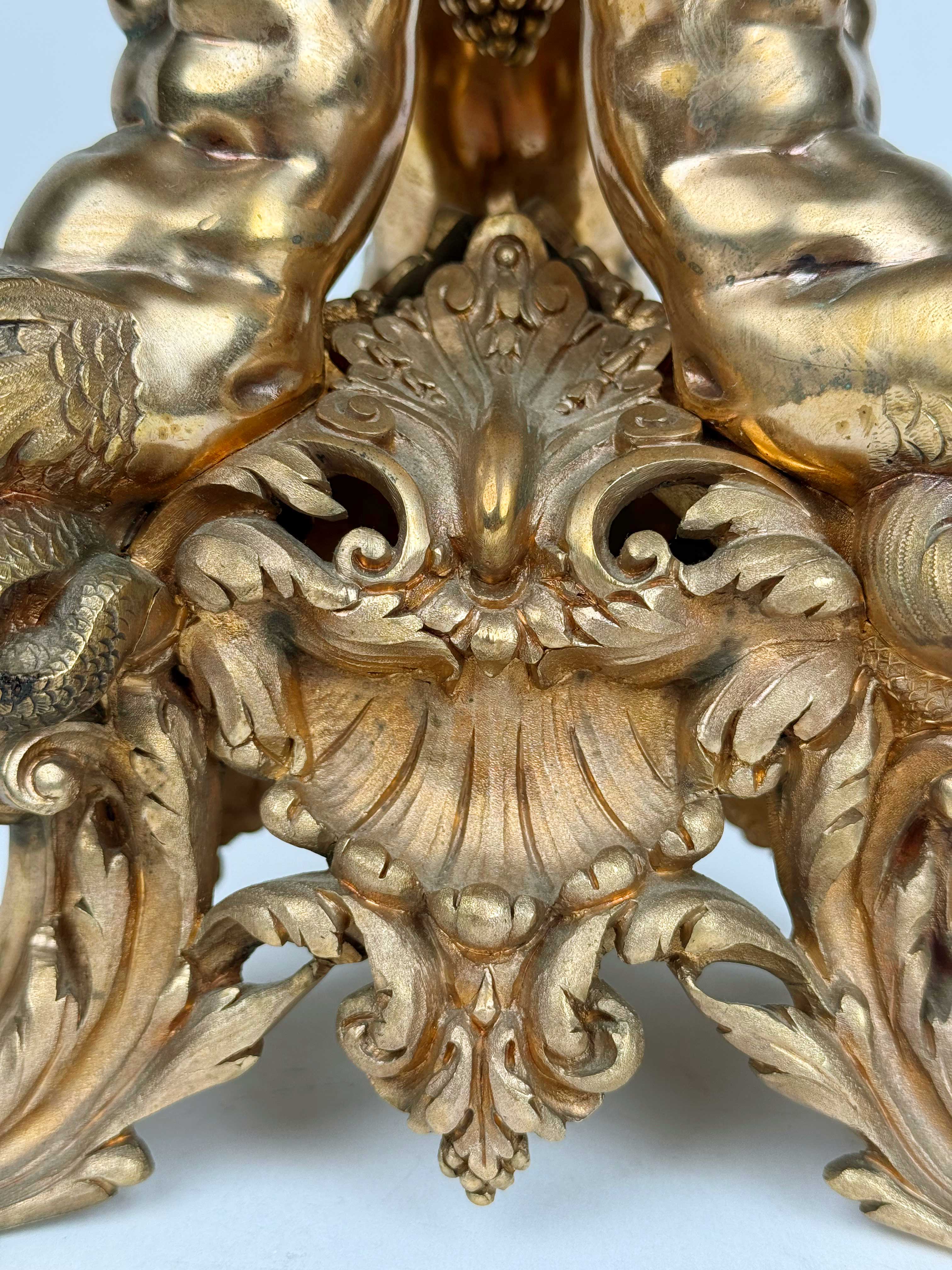 A Christofle Very Large 19th Century French Gilt Bronze & Crystal Centerpiece
