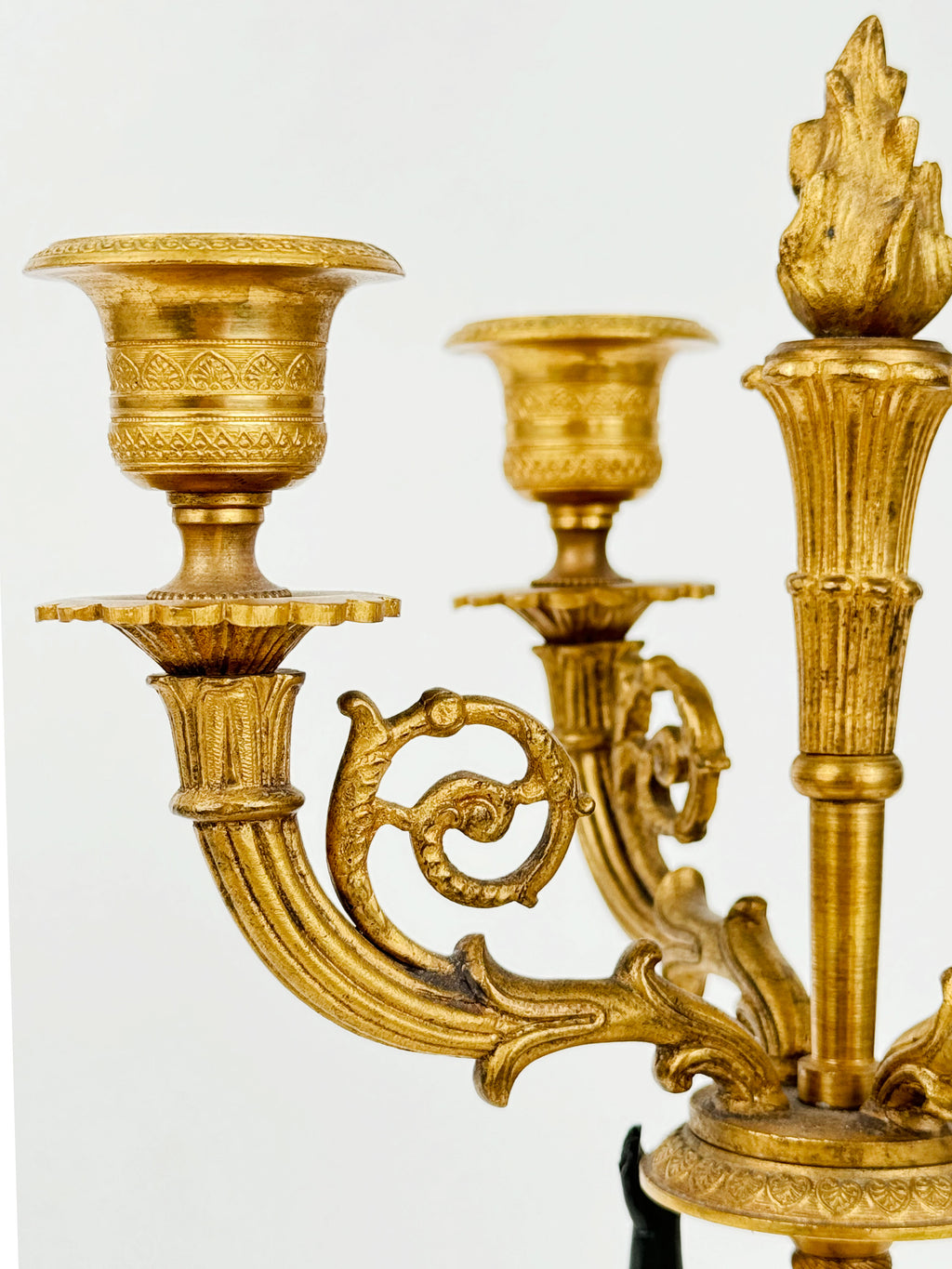 19th Century Pair OF French Empire Patinated & Gilt Bronze Bronze Candelabras
