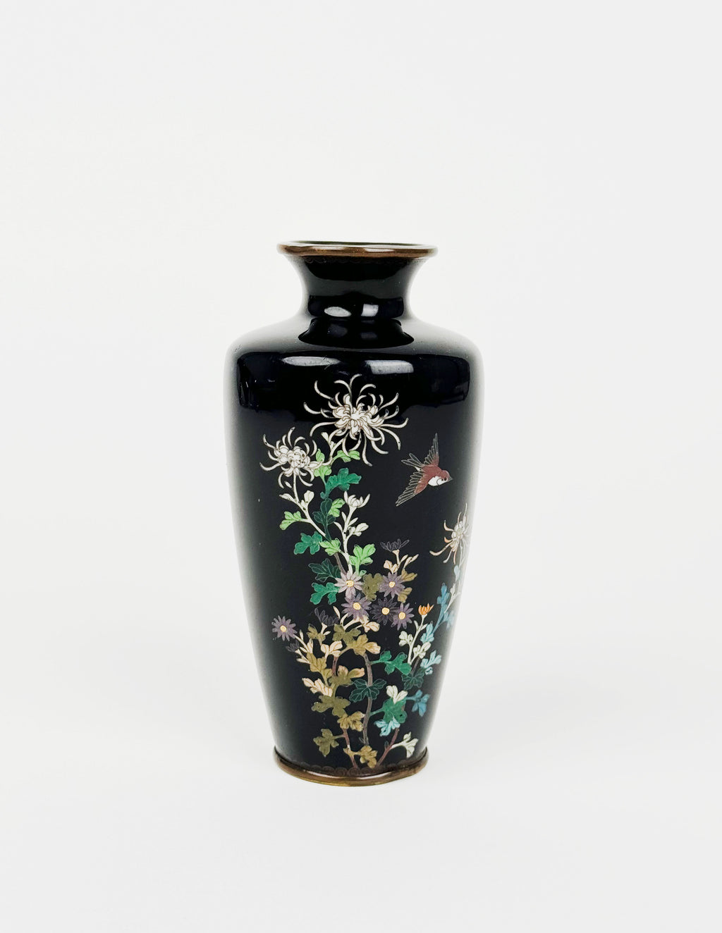 19th Century Japanese Meiji Period Enamel Miniature Vase