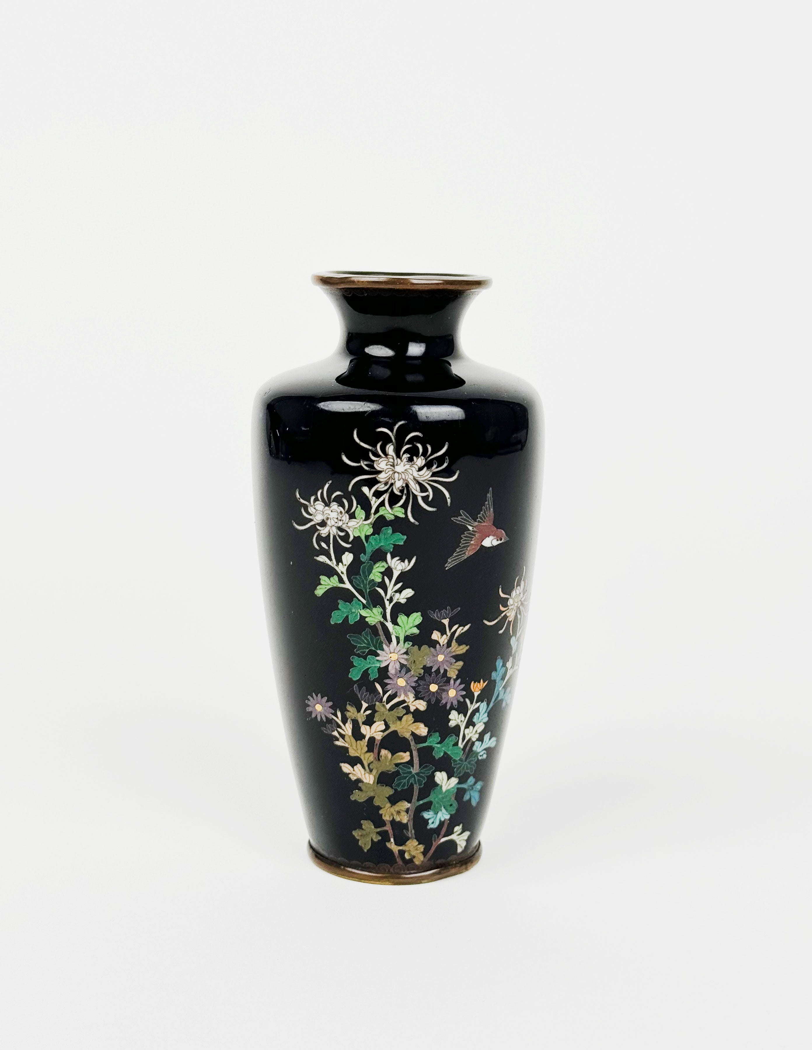 19th Century Japanese Meiji Period Enamel Miniature Vase