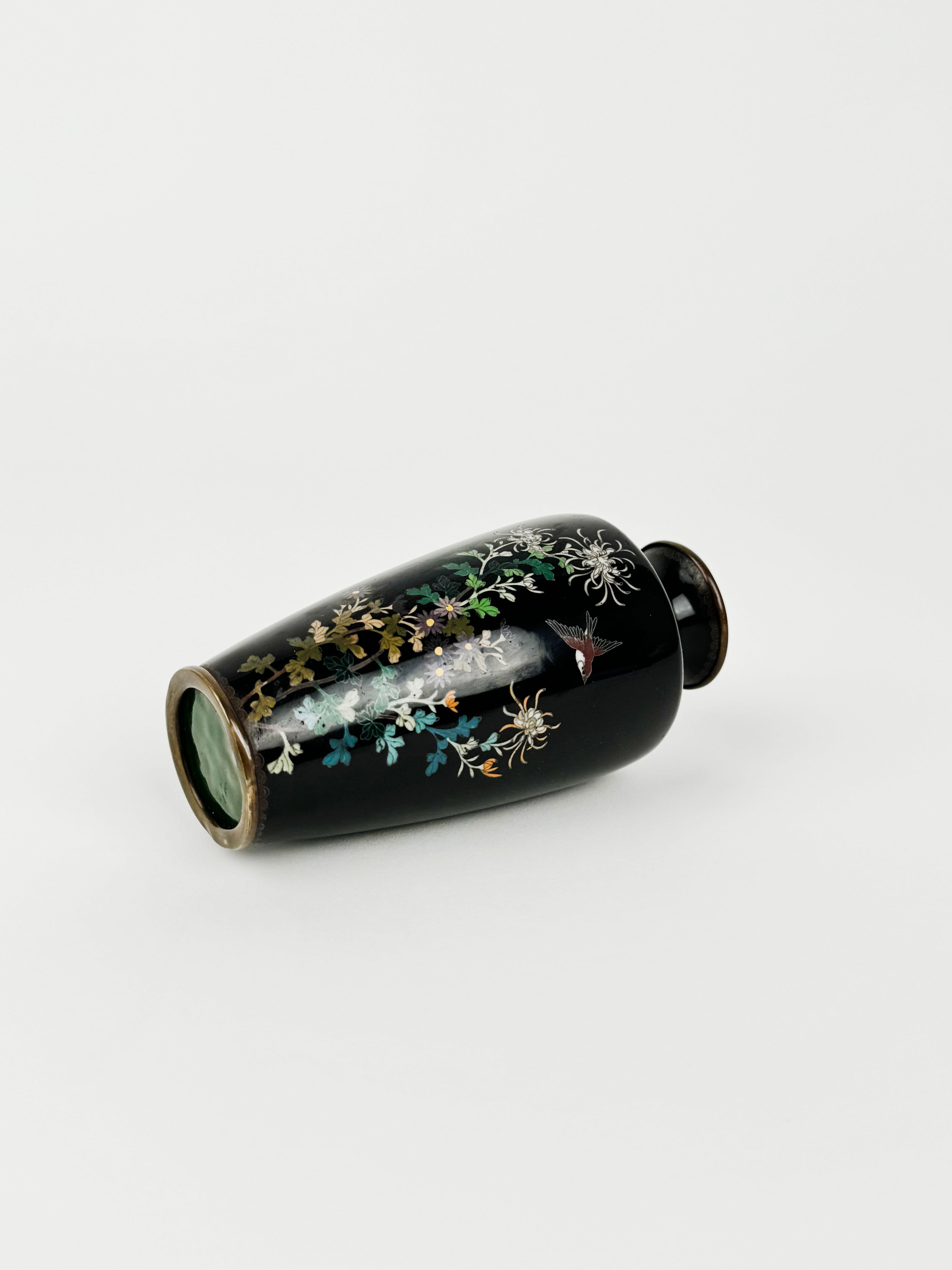 19th Century Japanese Meiji Period Enamel Miniature Vase
