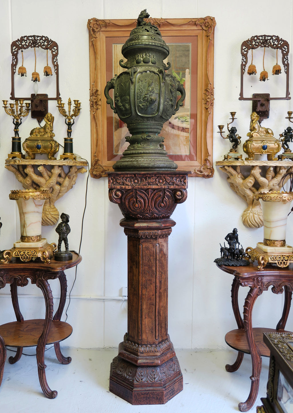 19th Century Palatial Japanese Meiji Period Hand chiseled Incense Burner Signed