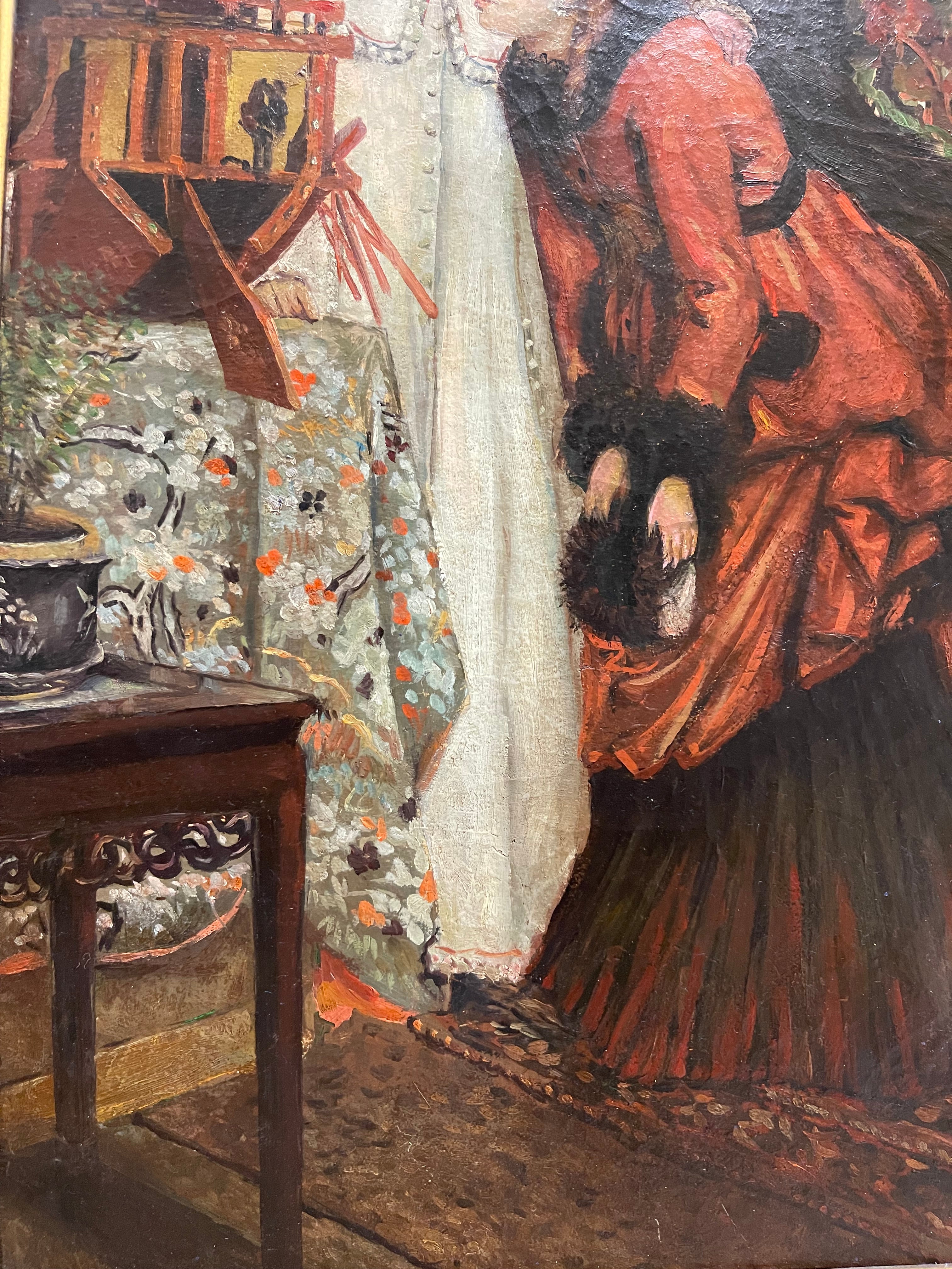 Young Ladies Looking at Japanese Objects - Circle of James Tissot