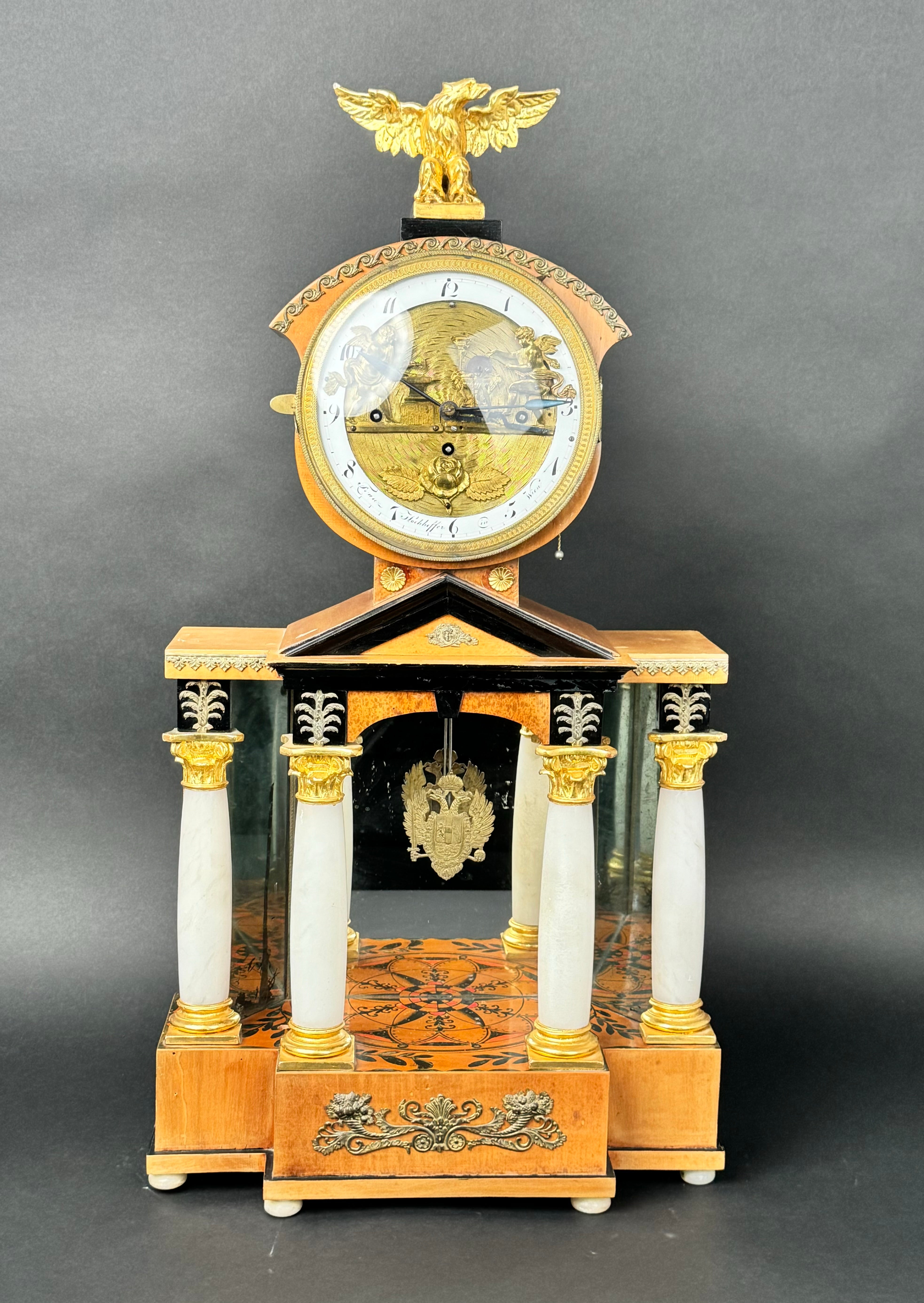 An Austrian Gilt Bronze & Wooden Automaton Mechanical Clock – Doyen's