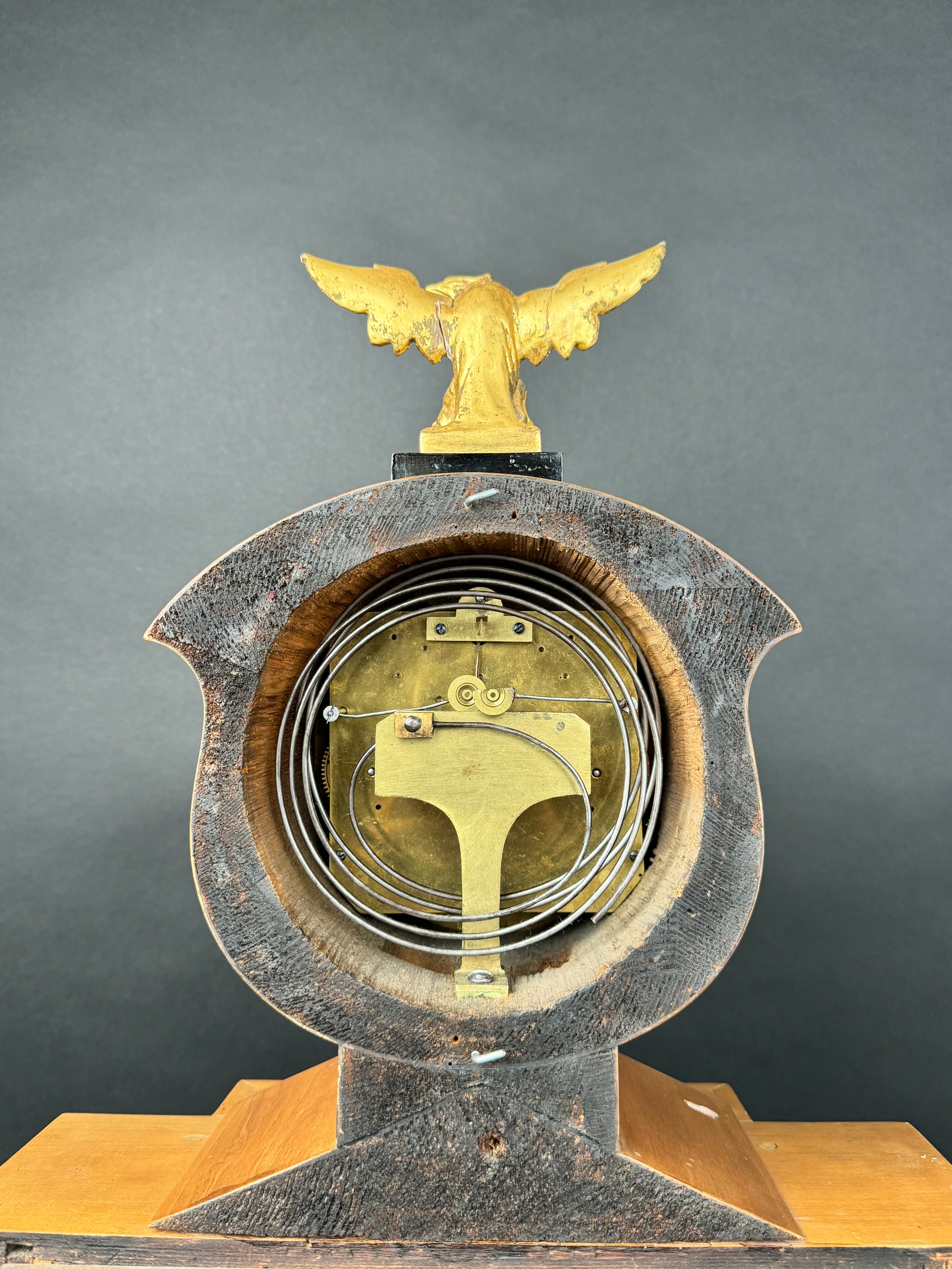 An Austrian Gilt Bronze & Wooden Automaton Mechanical Clock