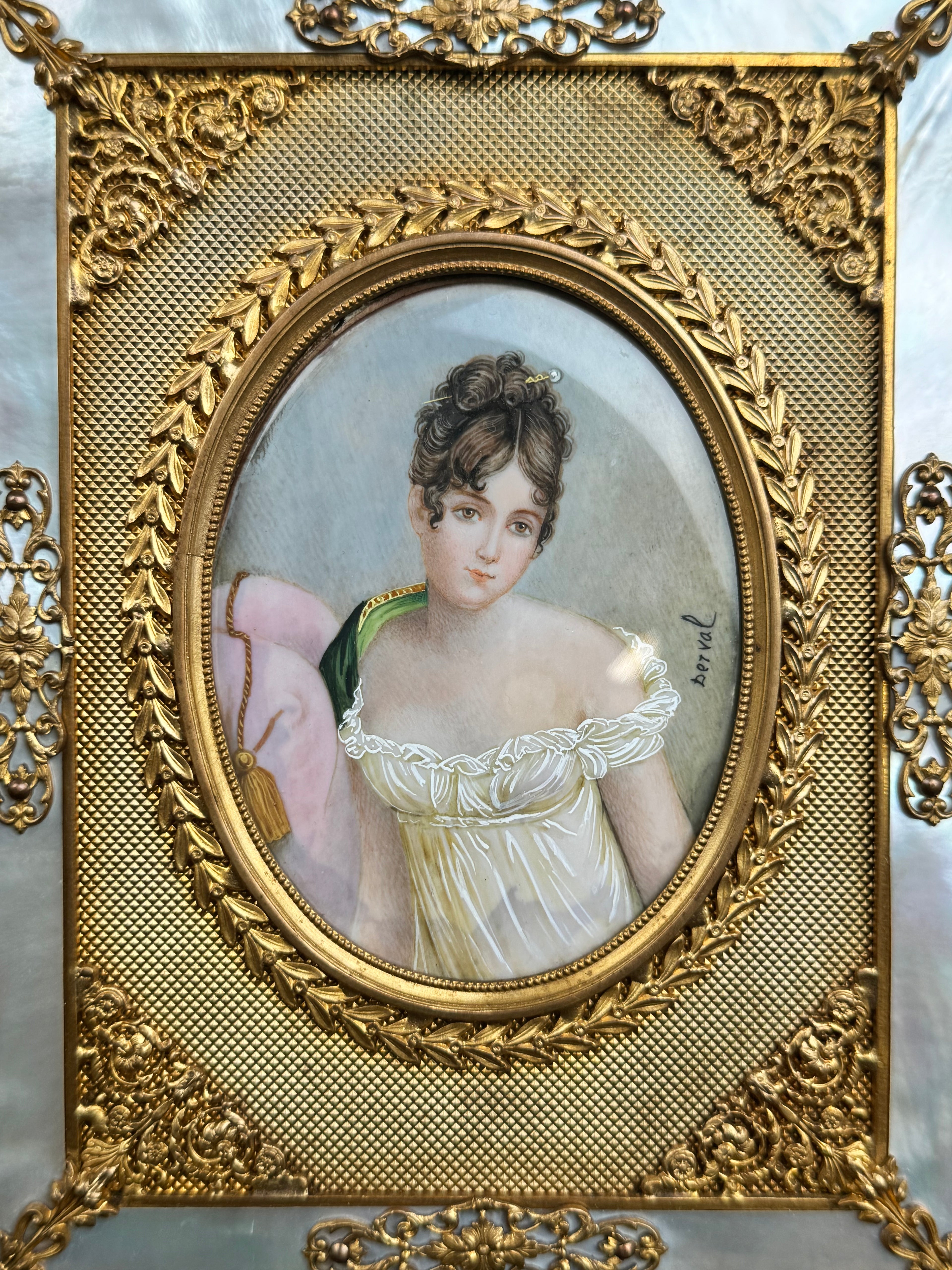 19th Century French Gilt Bronze Table Mirror