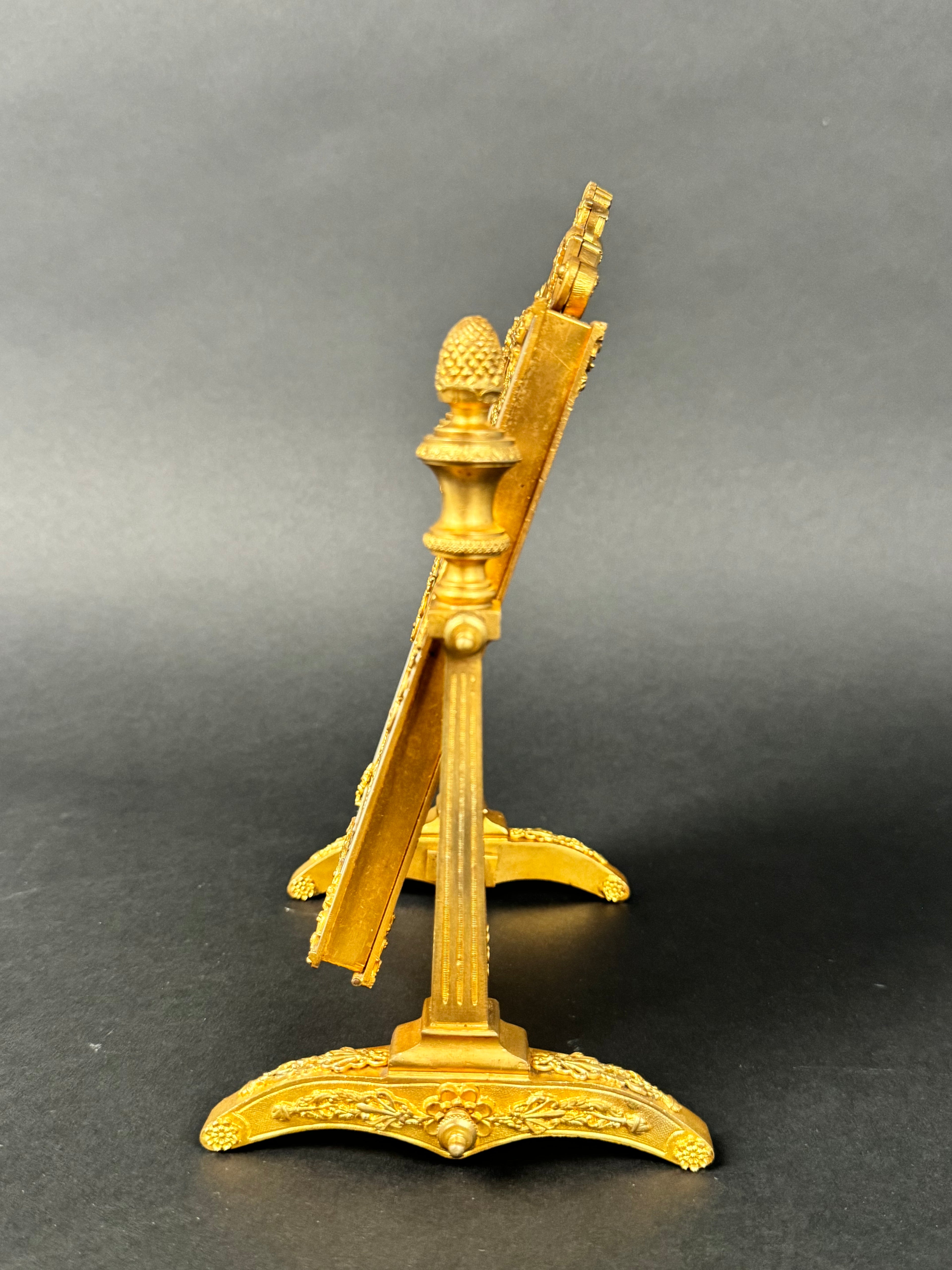 19th Century French Gilt Bronze Table Mirror