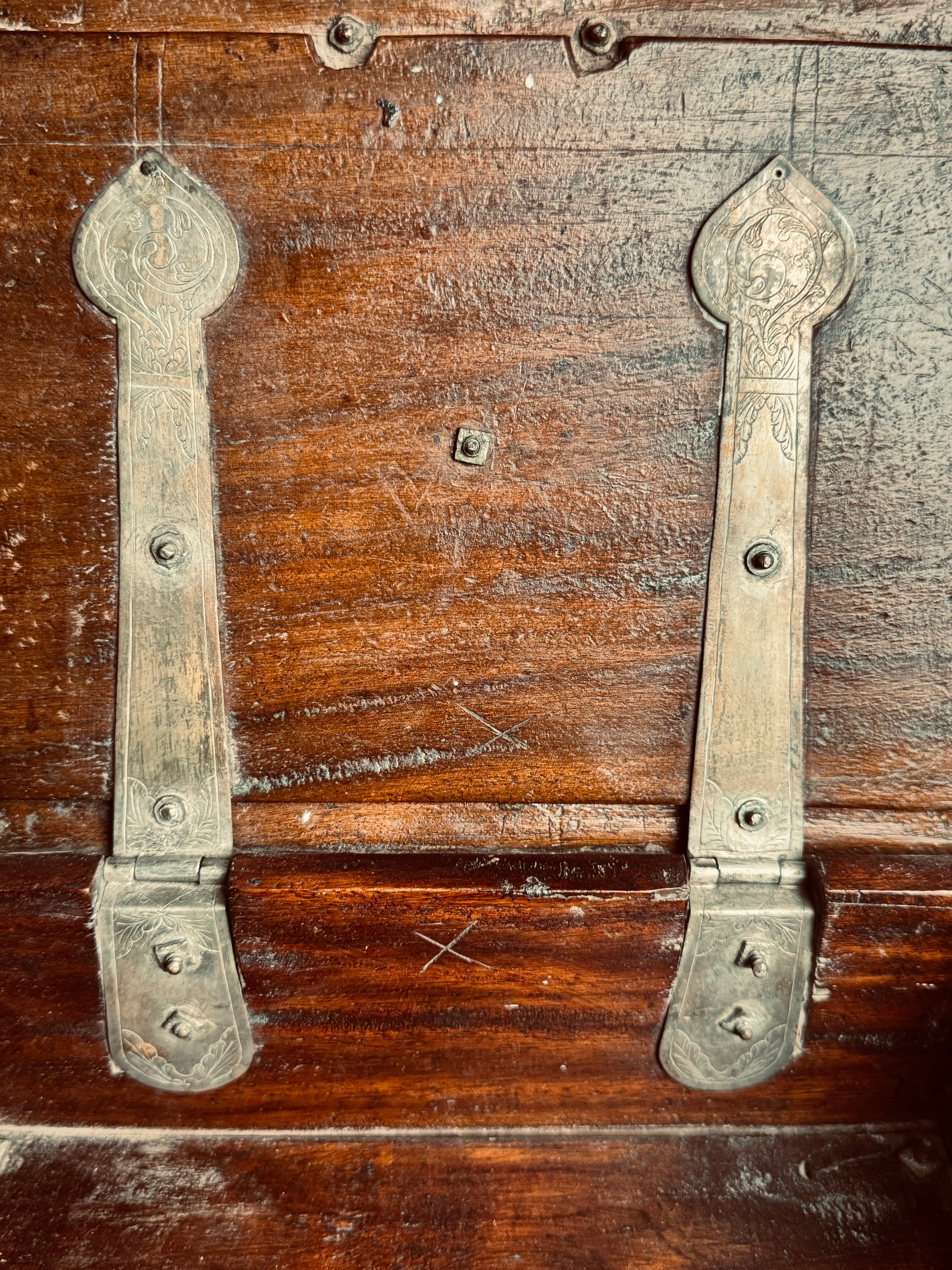 19th Century Tibetan Silver Mounted Wooden Box