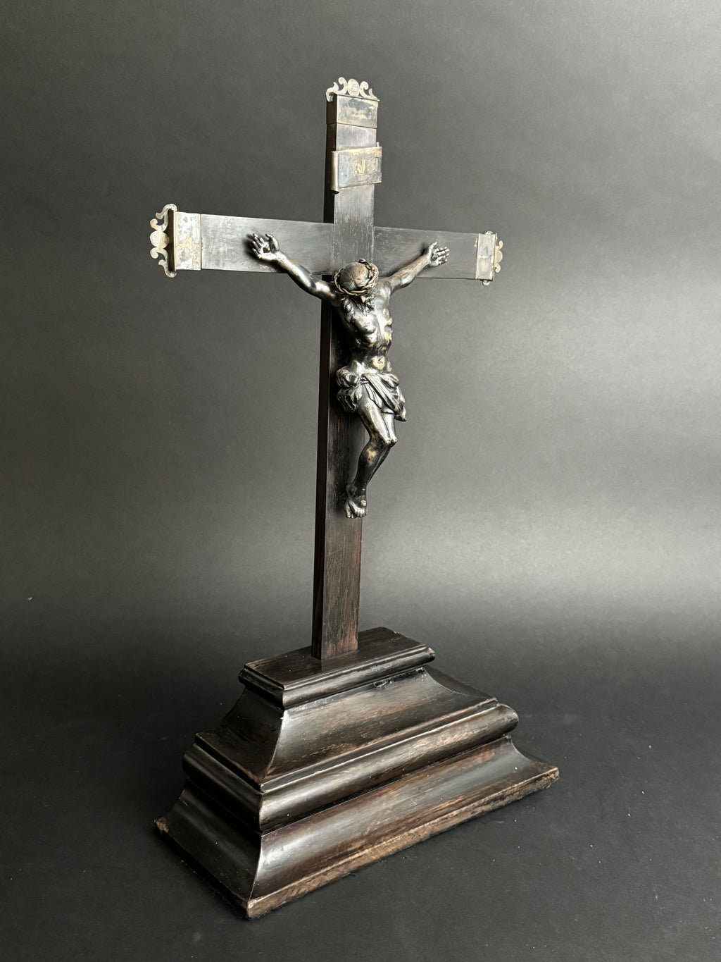 19th Century French Silver Crucifix