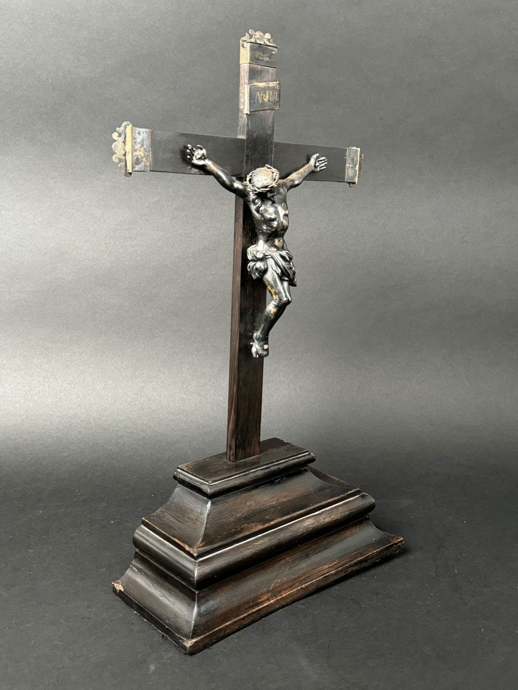 19th Century French Silver Crucifix