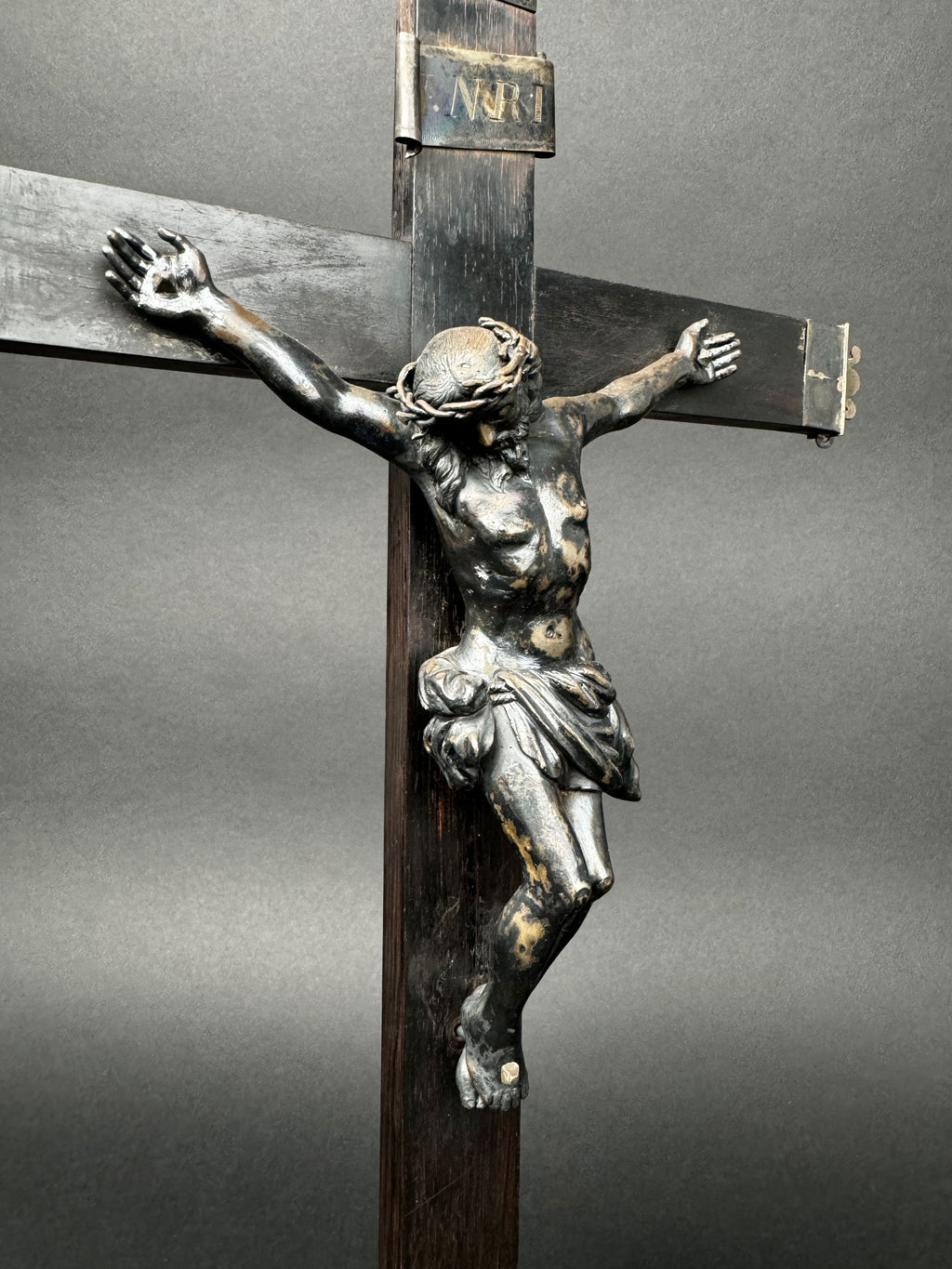 19th Century French Silver Crucifix