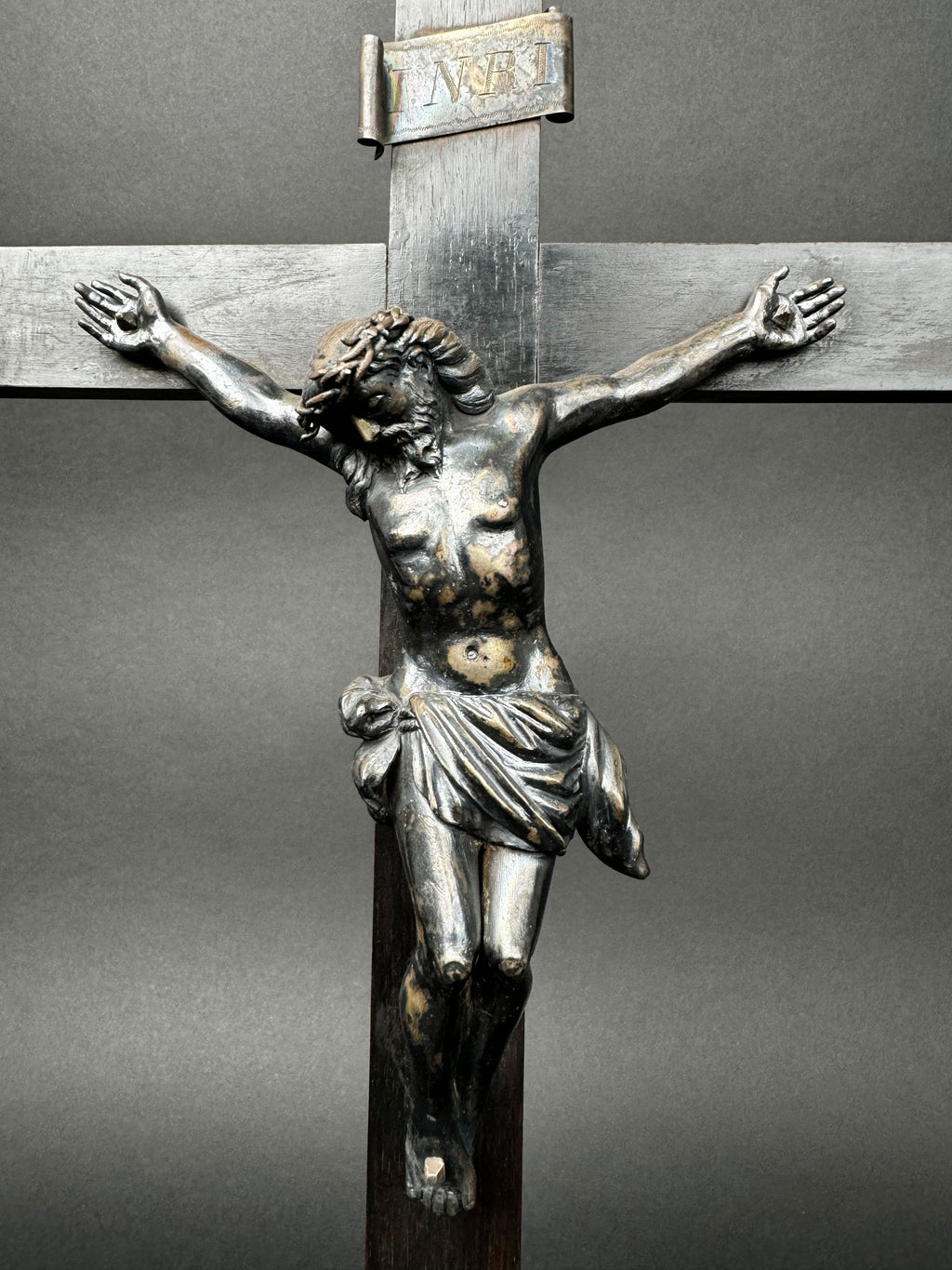 19th Century French Silver Crucifix