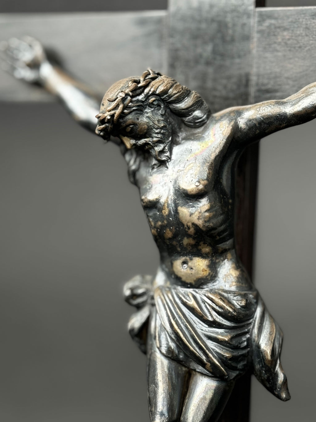 19th Century French Silver Crucifix
