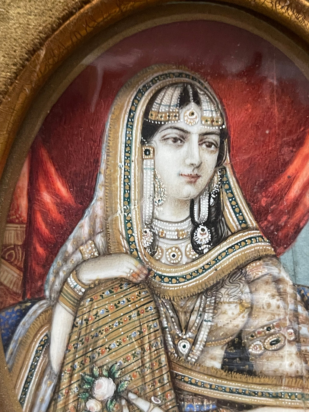 Indian Mughal Period, Pair of Framed Portraits of Emperor Akbar & Princess Mughal