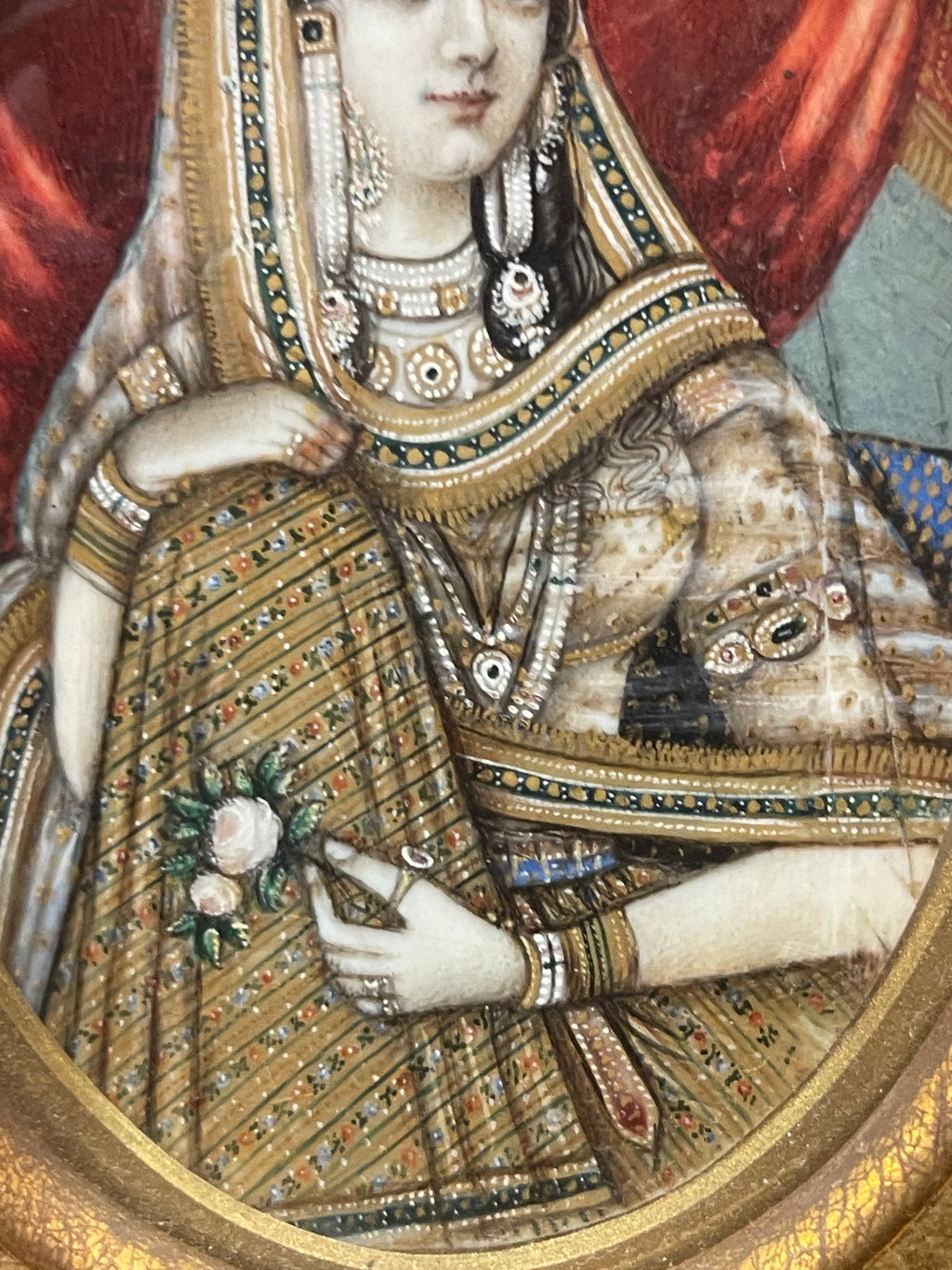 Indian Mughal Period, Pair of Framed Portraits of Emperor Akbar & Princess Mughal