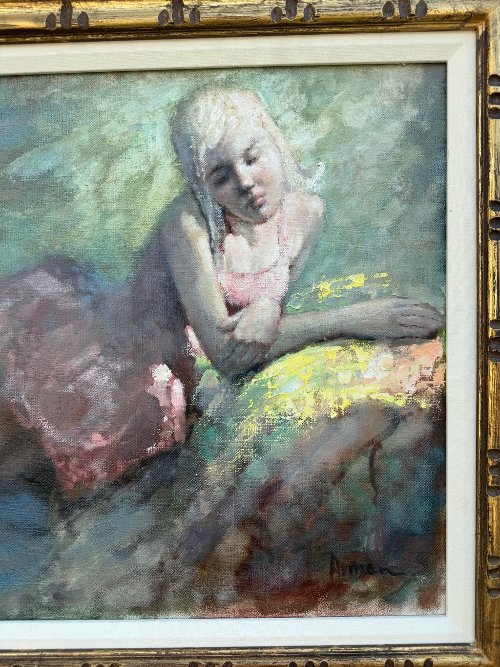 Massis Armen Bahador (Armenian, 1910–1999) – Reclining Female Figure, Oil on Canvas