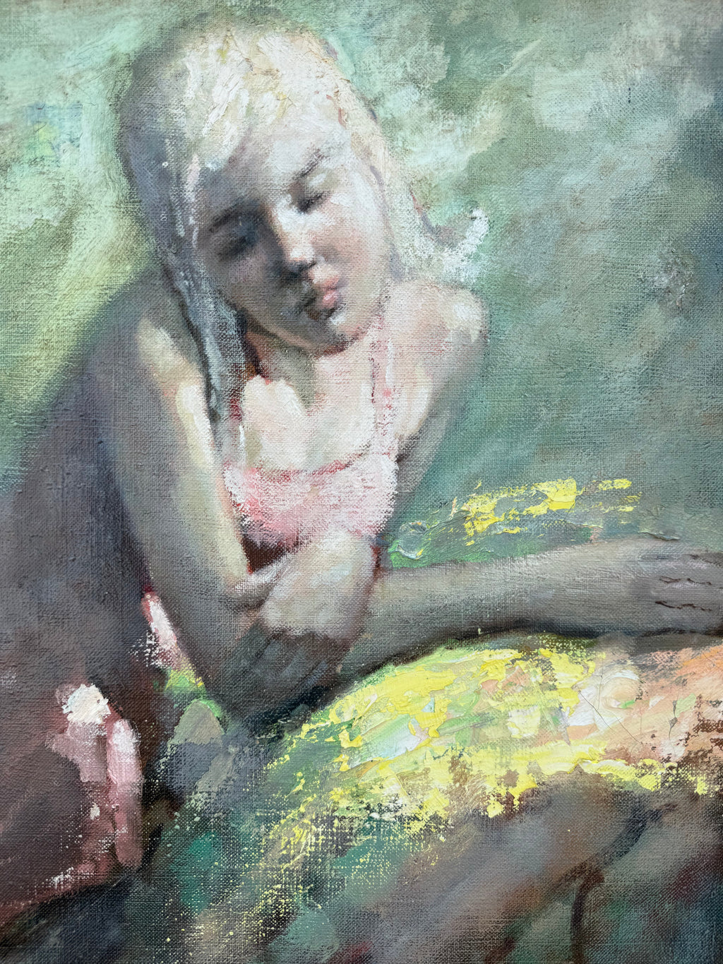 Massis Armen Bahador (Armenian, 1910–1999) – Reclining Female Figure, Oil on Canvas